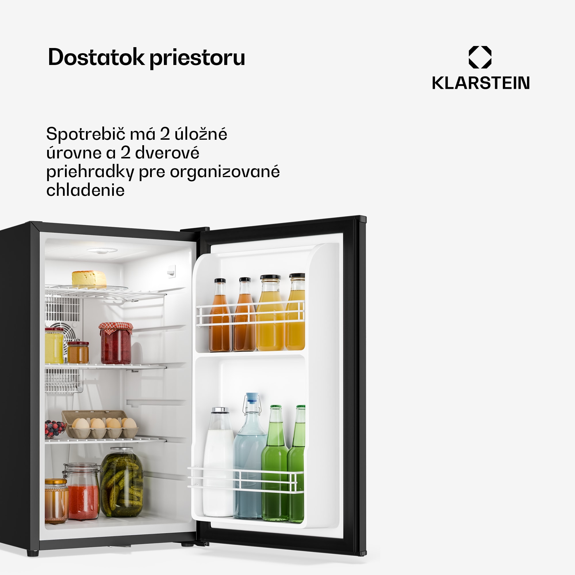 Klarstein Matterhorn 68, mini chladnička, 68 litrov, 35 dB, kompaktná, uzamykateľná – Obrázok 4