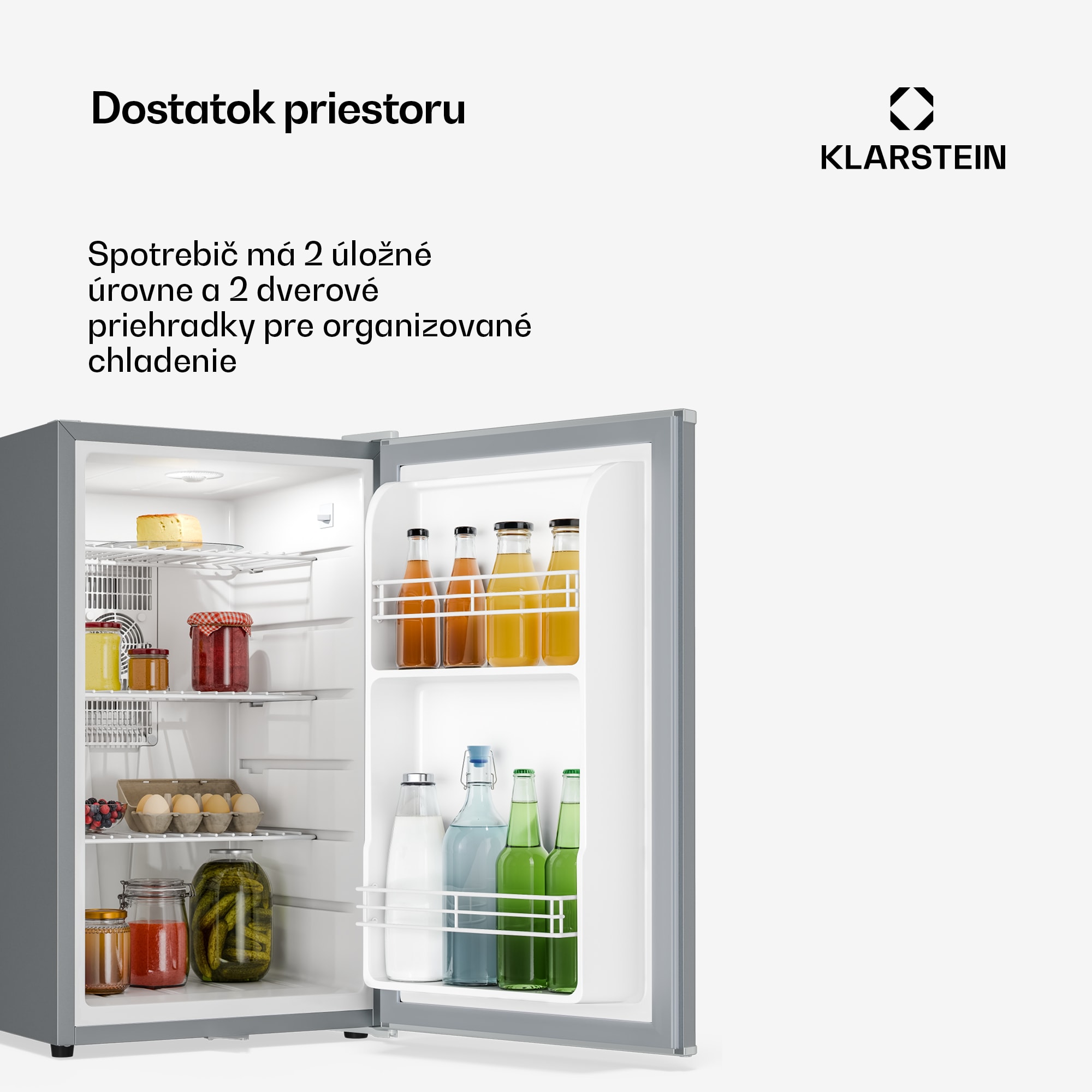 Klarstein Matterhorn 68, mini chladnička, 68 litrov, 35 dB, kompaktná, uzamykateľná – Obrázok 4