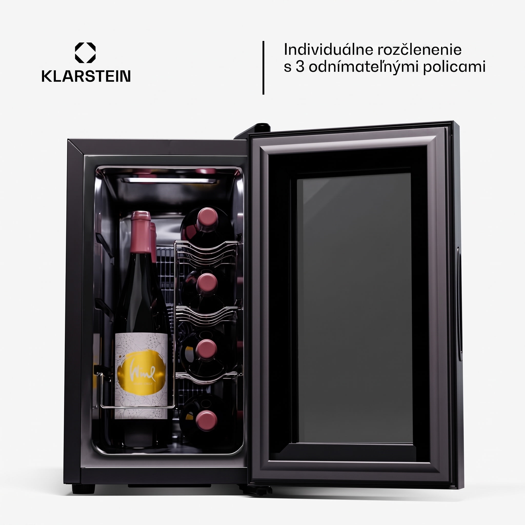 Klarstein Shiraz 8 Uno, vertikálna chladnička na víno, 8 fliaš, 8 - 18 °C, dotykové ovládanie – Obrázok 3