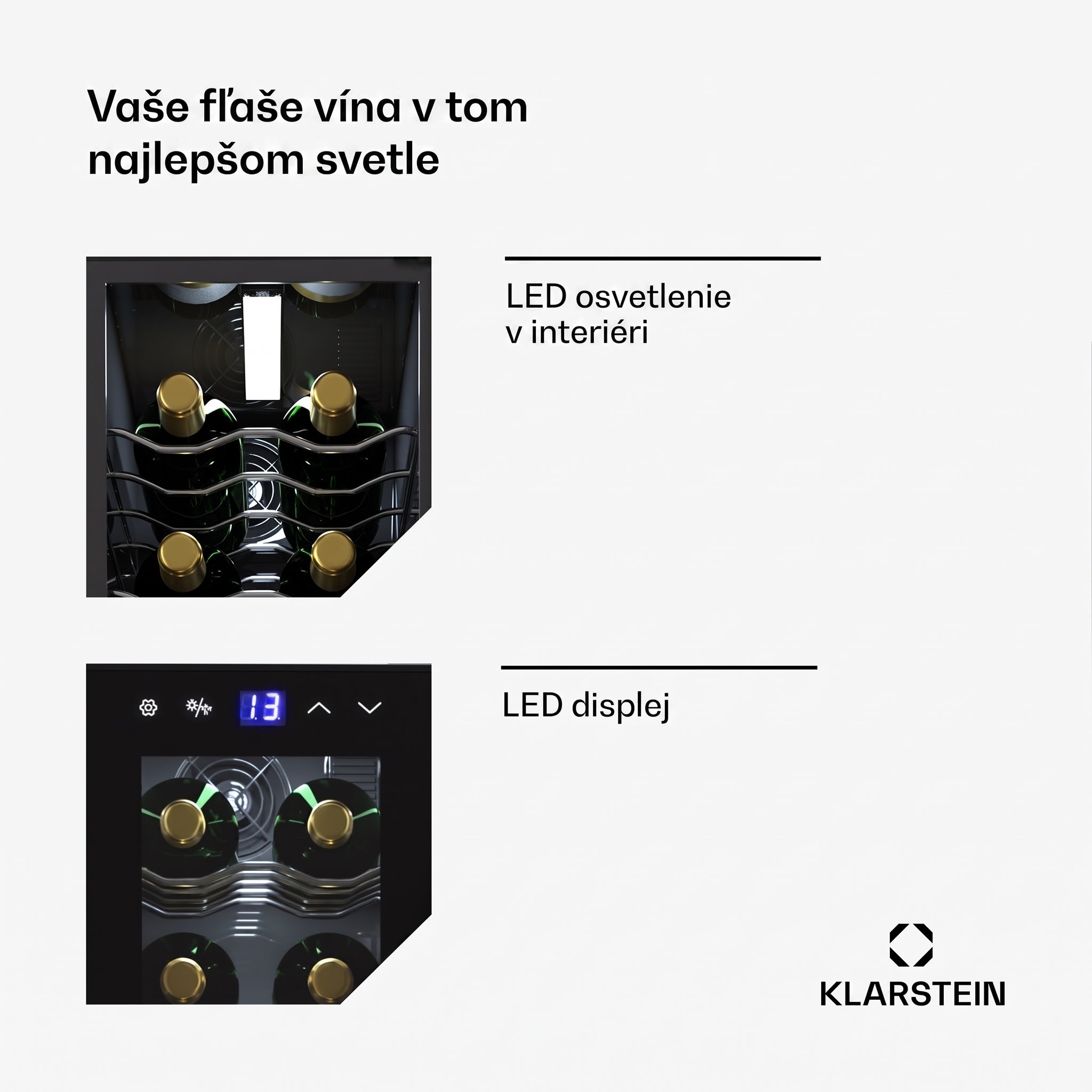 Klarstein Shiraz 14 Slim Uno vinotéka 14 fliaš 5 - 18 °C dotykové ovládanie – Obrázok 3