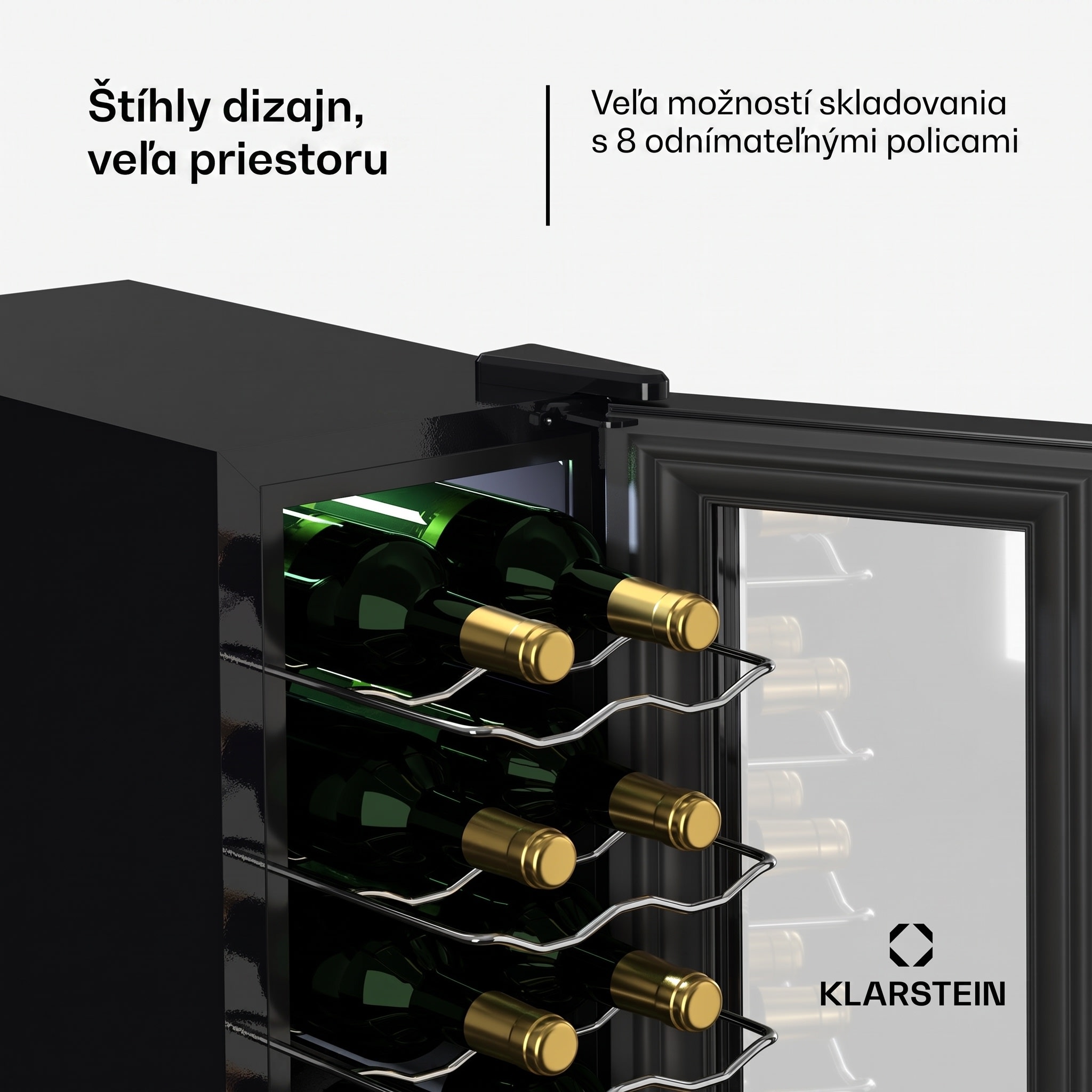 Klarstein Shiraz 18 Slim Uno, chladnička na víno, 18 fliaš, 5 - 18 °C, dotykové ovládanie – Obrázok 2