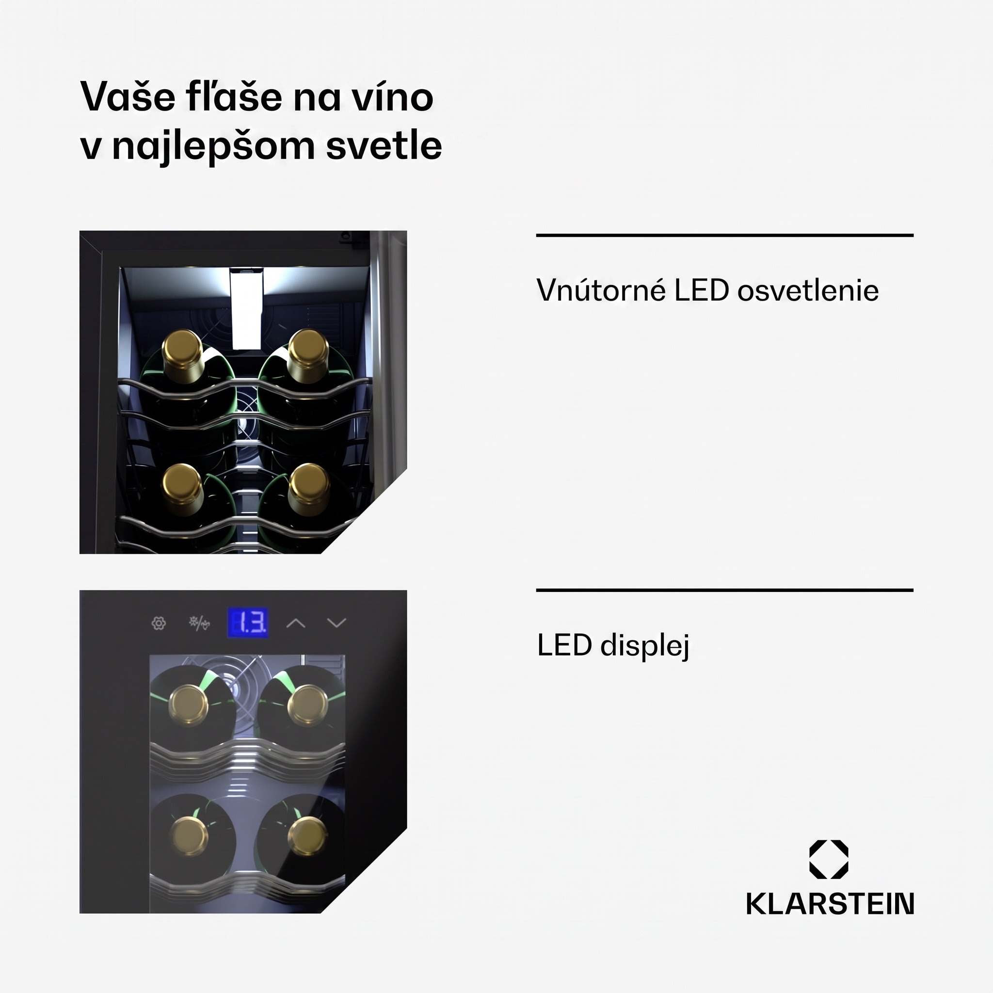 Klarstein Shiraz 18 Slim Uno, chladnička na víno, 18 fliaš, 5 - 18 °C, dotykové ovládanie – Obrázok 3