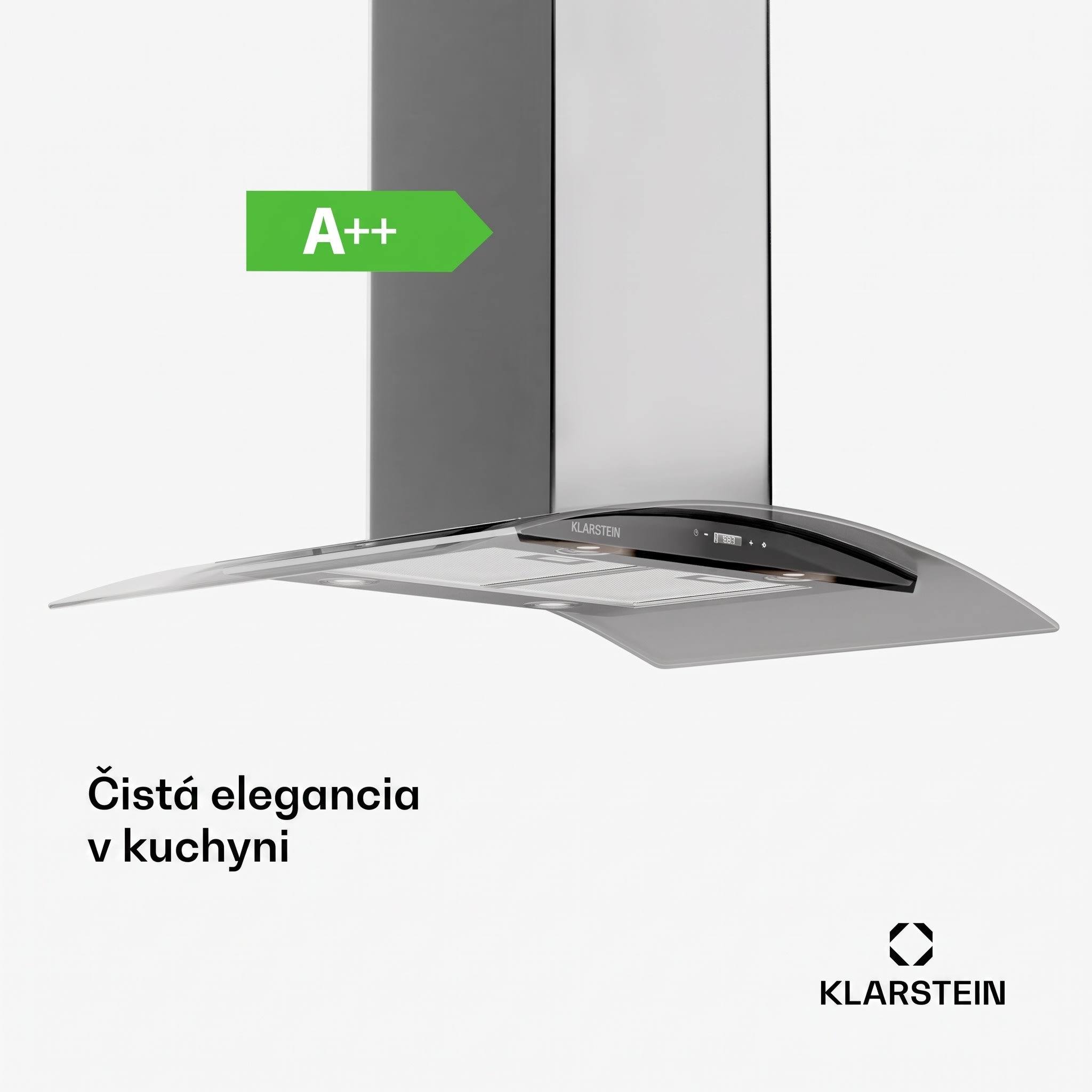 Klarstein Colette, digestor, 90 cm, 601 m³/h, energetická trieda A++, ušľachtilá oceľ, strieborný