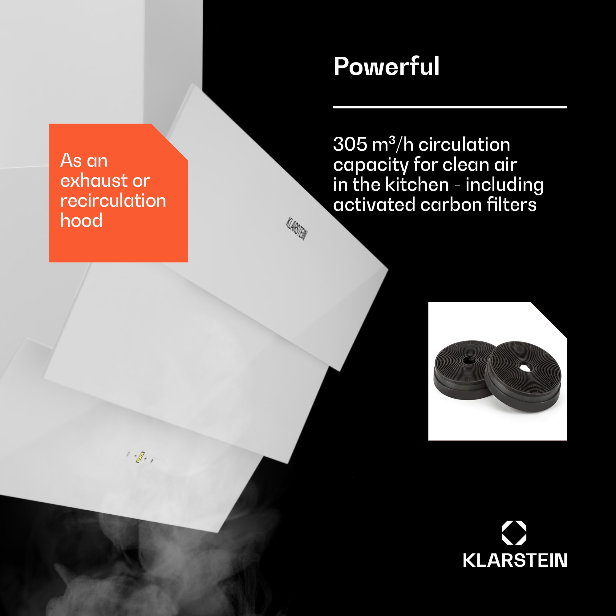 Klarstein Antonia 90, digestor 90 cm, 247 m³/h, dotykové ovládanie, EEK A++, sklo – Obrázok 2
