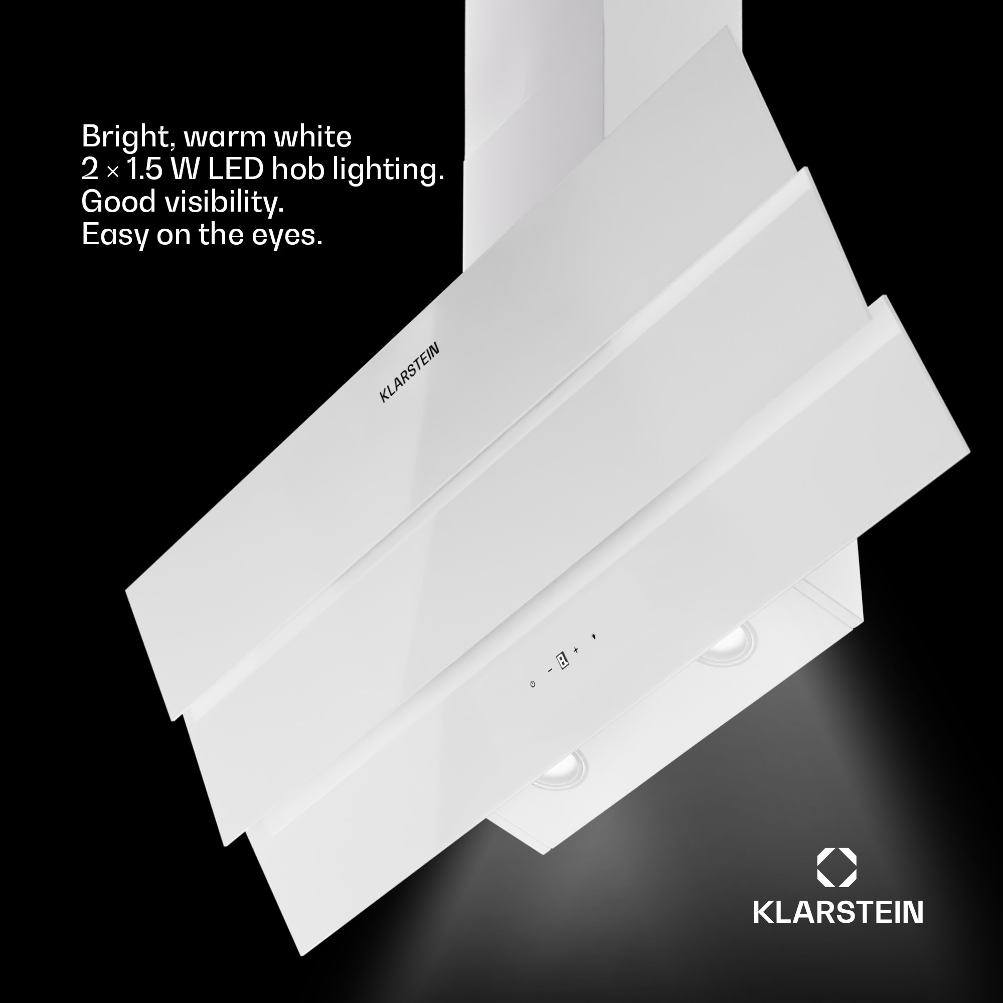 Klarstein Antonia 90, digestor 90 cm, 247 m³/h, dotykové ovládanie, EEK A++, sklo – Obrázok 3