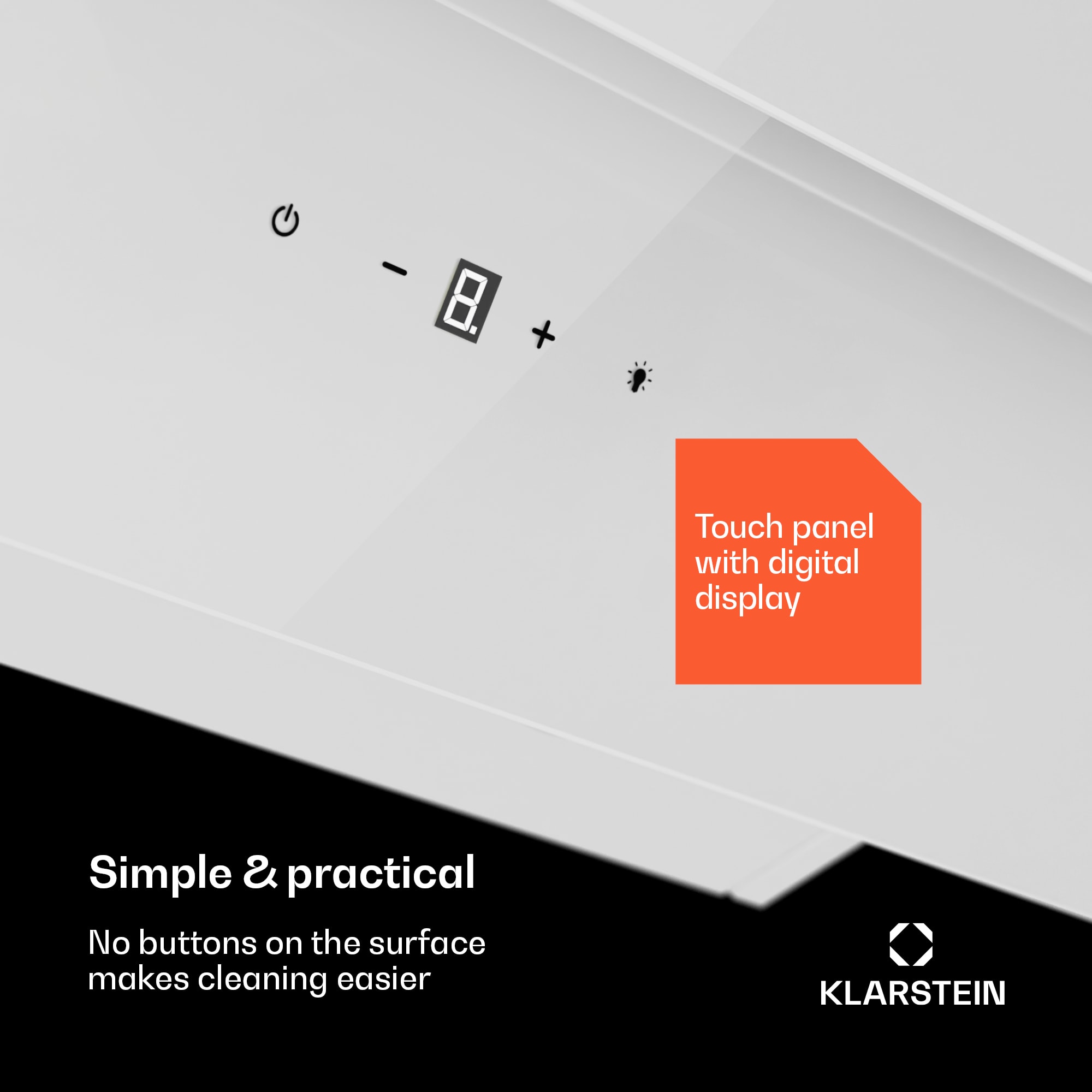 Klarstein Antonia 90, digestor 90 cm, 247 m³/h, dotykové ovládanie, EEK A++, sklo – Obrázok 4