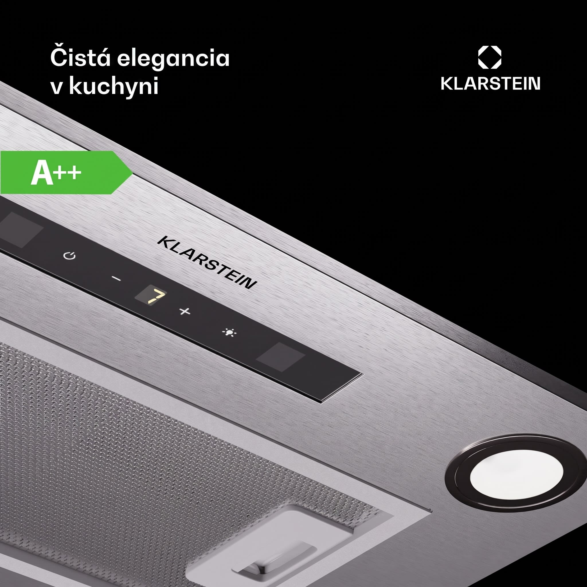 Klarstein Paolo 52, podskrinkový digestor 52 cm 439 m³/h LED Touch A++