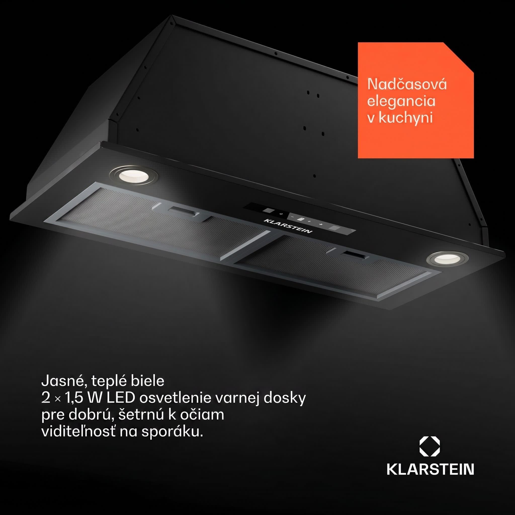 Klarstein Paolo 72 vstavaný Digestor 72 cm 520 m³/h LED Touch A++ – Obrázok 3