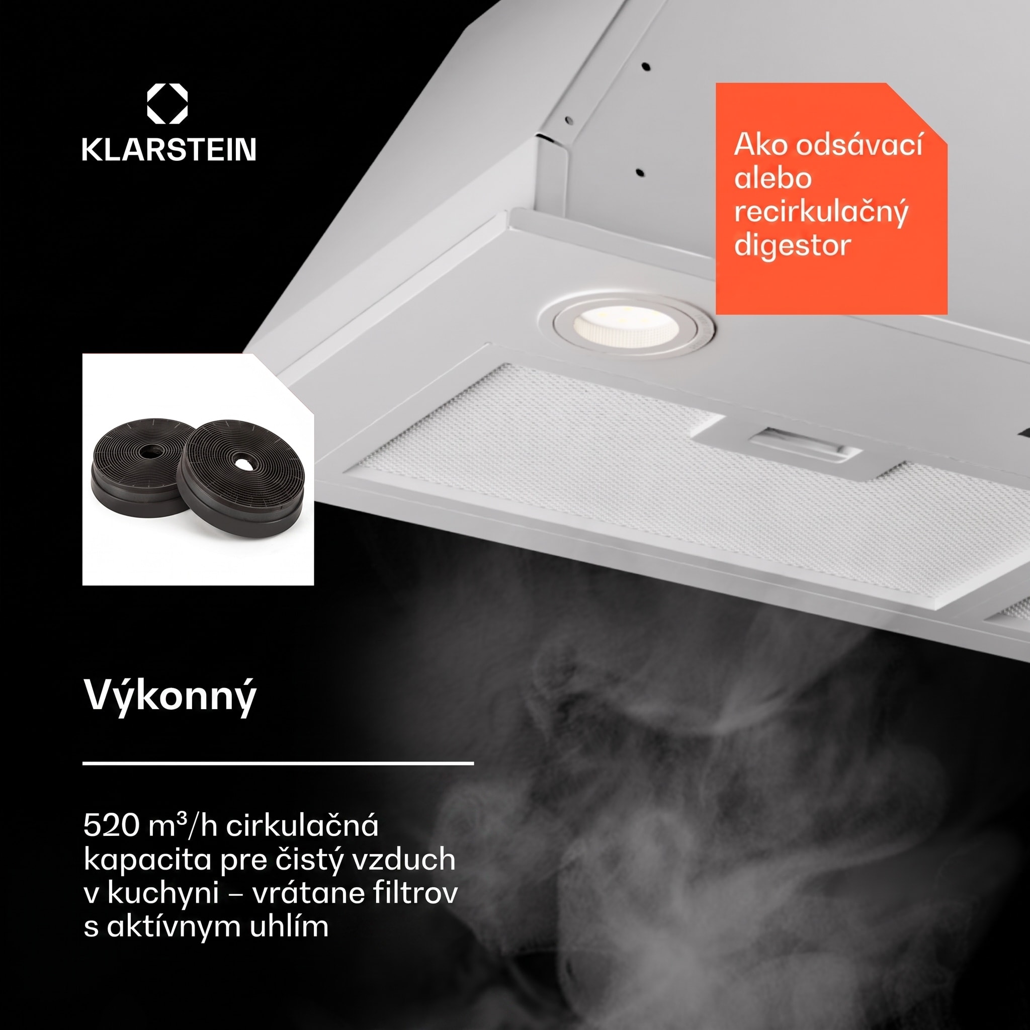 Klarstein Paolo 72 vstavaný Digestor 72 cm 520 m³/h LED Touch A++ – Obrázok 2