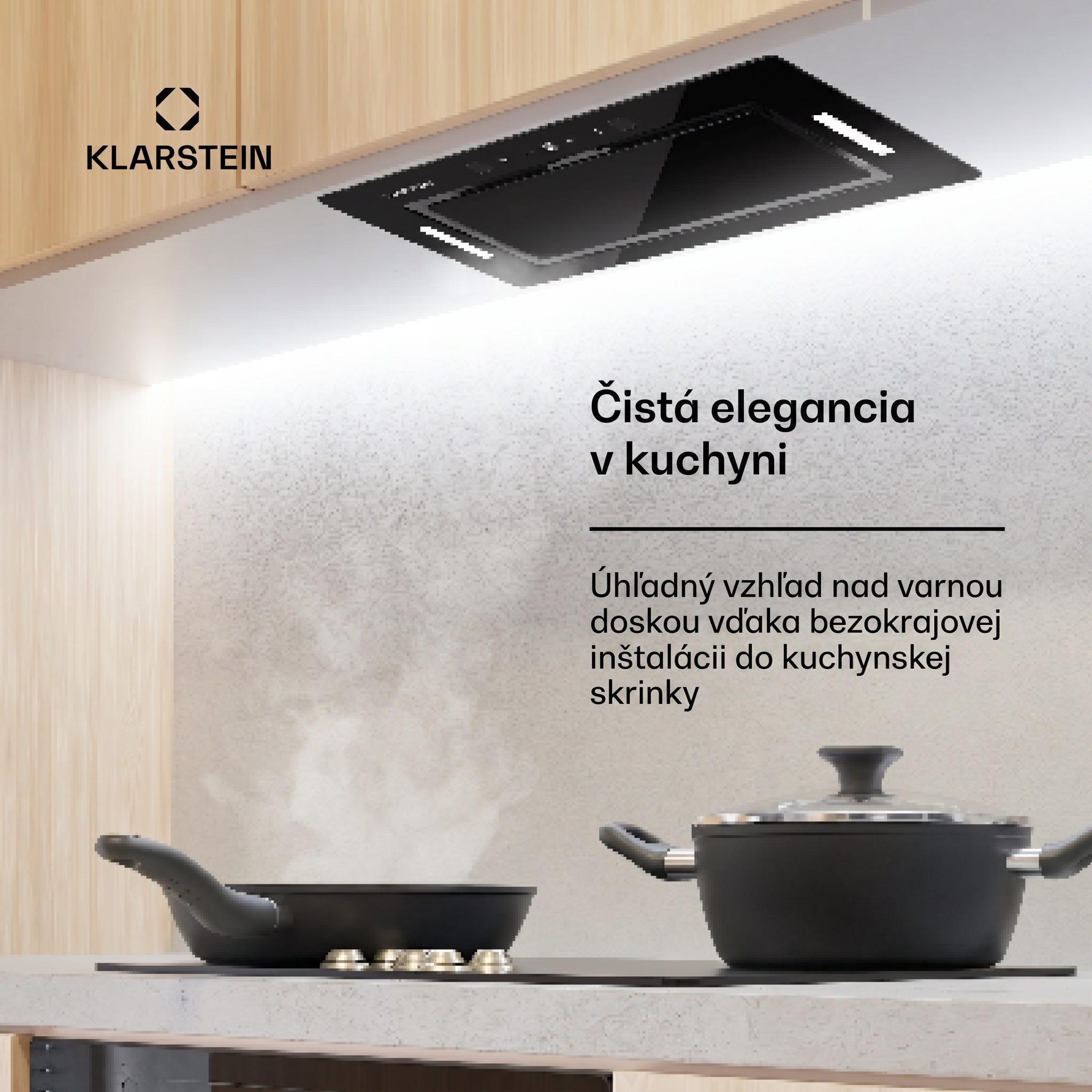 Klarstein Hektor Eco, digestor, 52 cm, 466 m³/h, dotykové ovládanie, sklo