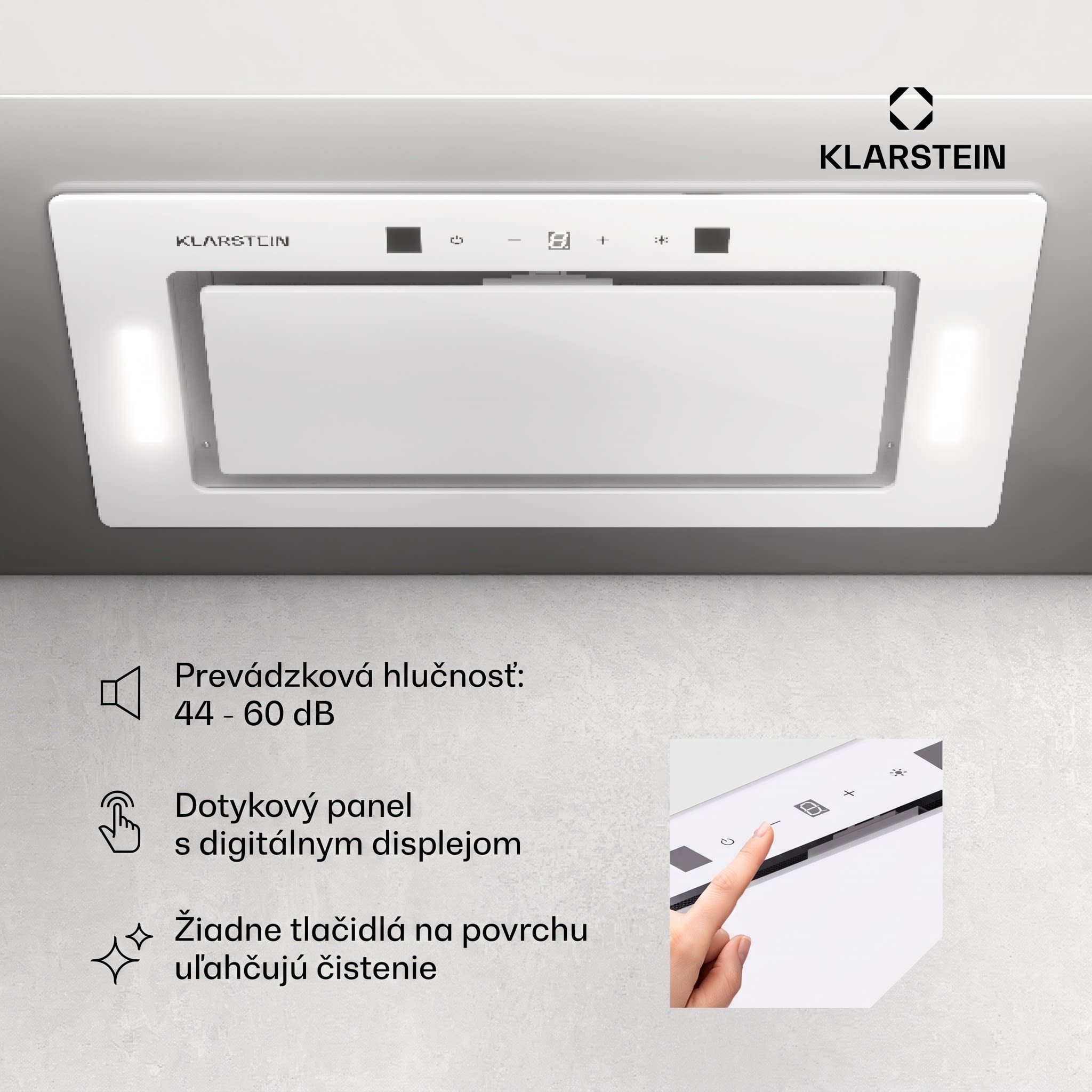 Klarstein Hektor Eco, digestor, 52 cm, 446 m³/h, dotykové ovládanie, sklo – Obrázok 4