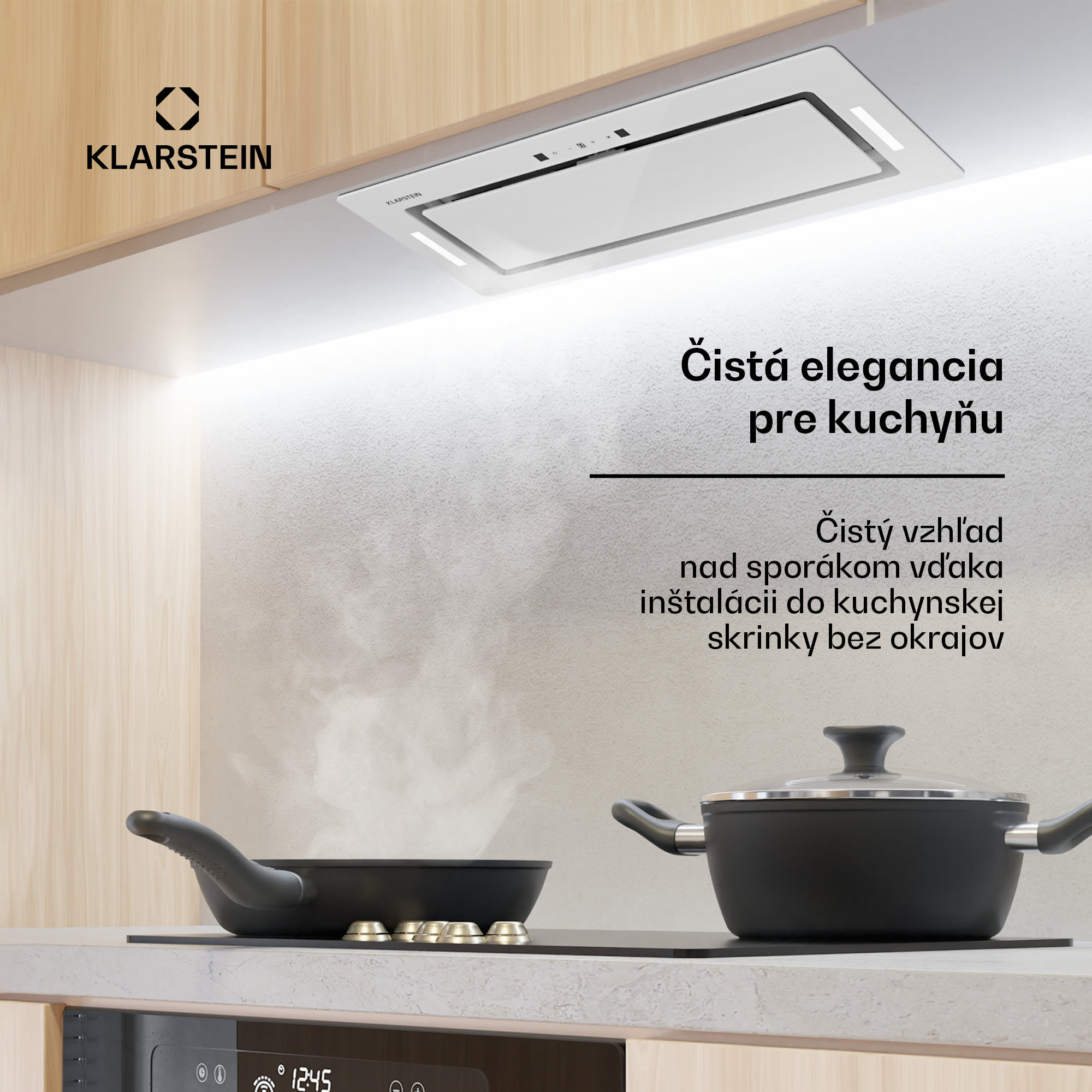 Klarstein Hektor Eco, digestor, 72 cm, 466 m³/h, dotykové ovládanie, sklo
