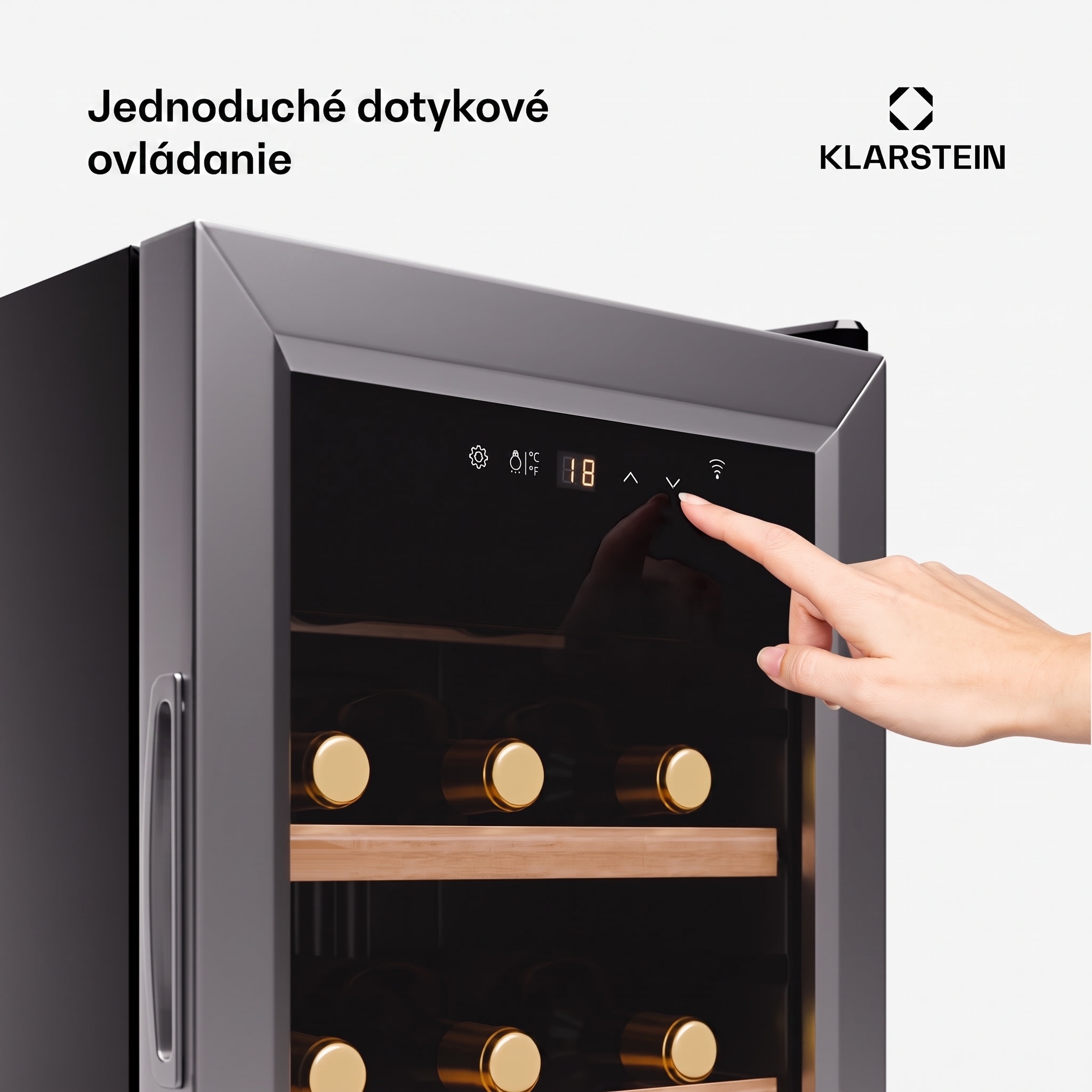 Klarstein Shiraz Premium Smart 18, Chladnička na víno na 18 fliaš – Obrázok 4