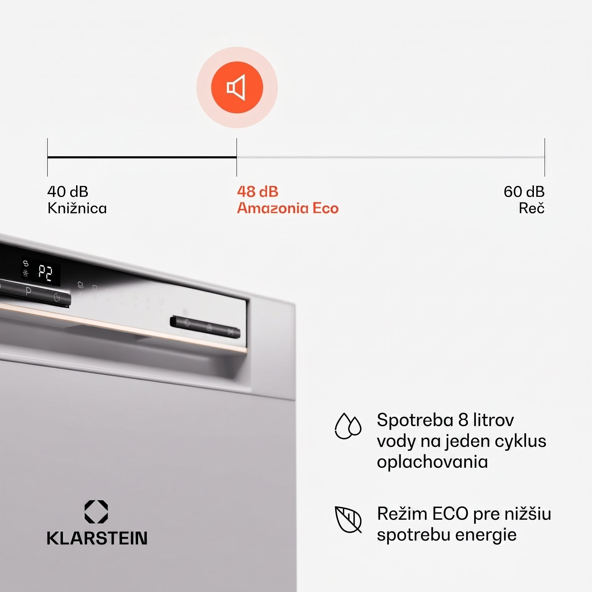 Klarstein Amazonia Eco 8, umývačka riadu – Obrázok 3