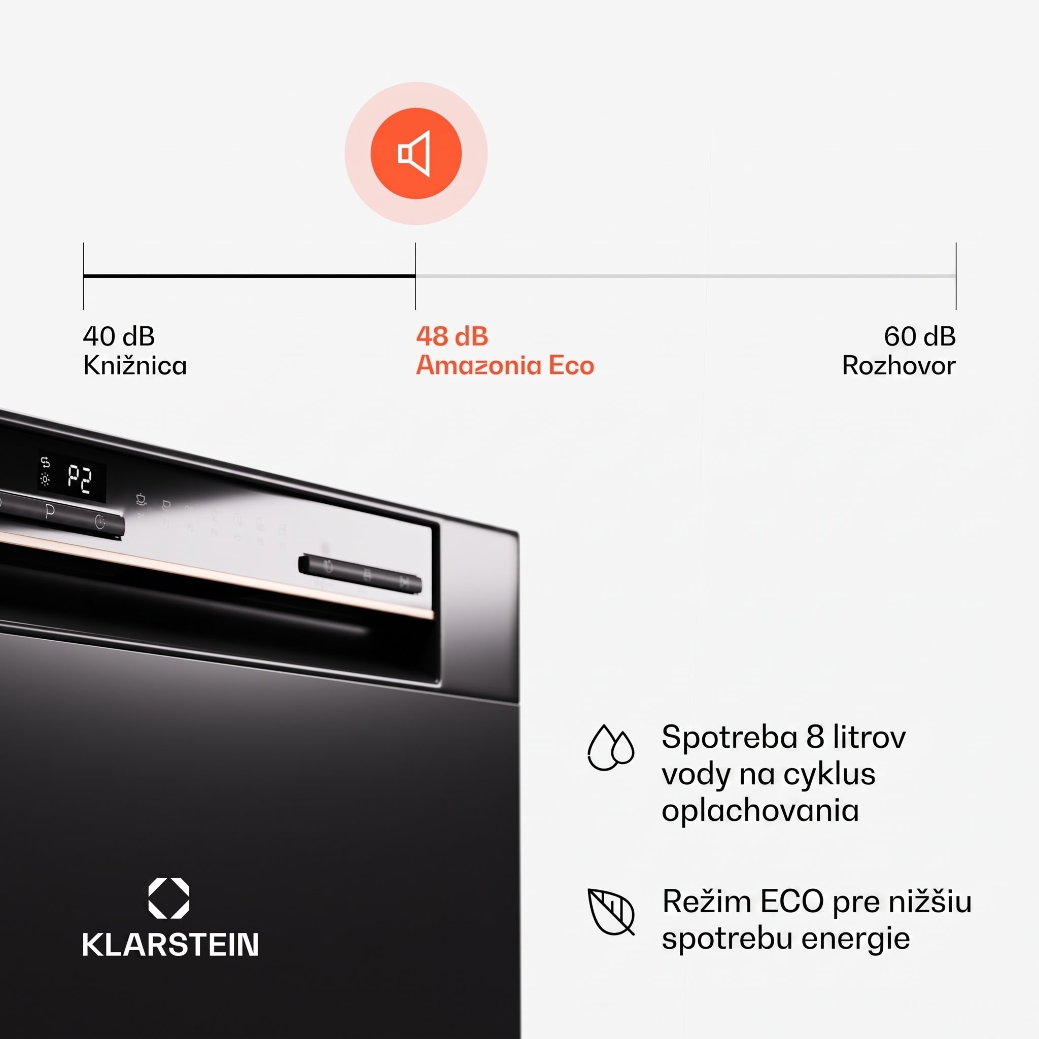 Klarstein Amazonia Eco 8, umývačka riadu – Obrázok 3