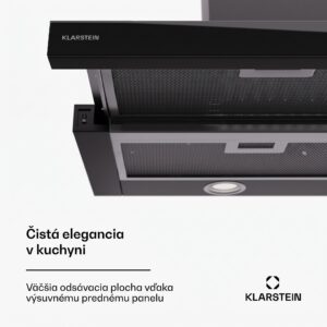 Klarstein Mariana 90 Neo nízkoprofilová digestoř 491 m³/h odtah/recirkulace LED EEK C