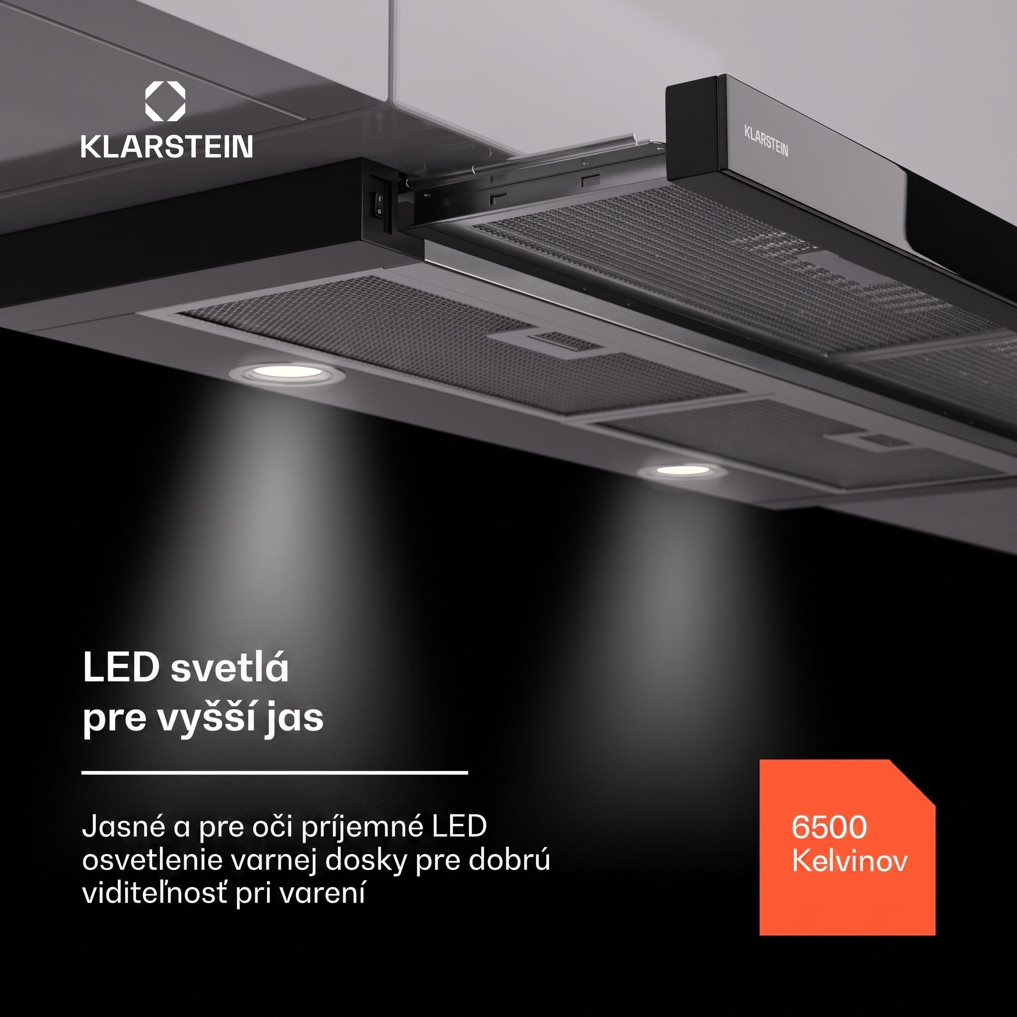 Klarstein Mariana 90 Neo nízkoprofilová digestoř 491 m³/h odtah/recirkulace LED EEK C – Obrázok 3