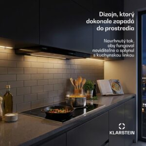Klarstein Mariana Neo 90 odsávač s plochým krytom 90 cm 640 m³/h odťah LED