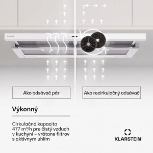 Klarstein Mariana Neo 90 odsávač s plochým krytom 90 cm 640 m³/h odťah LED