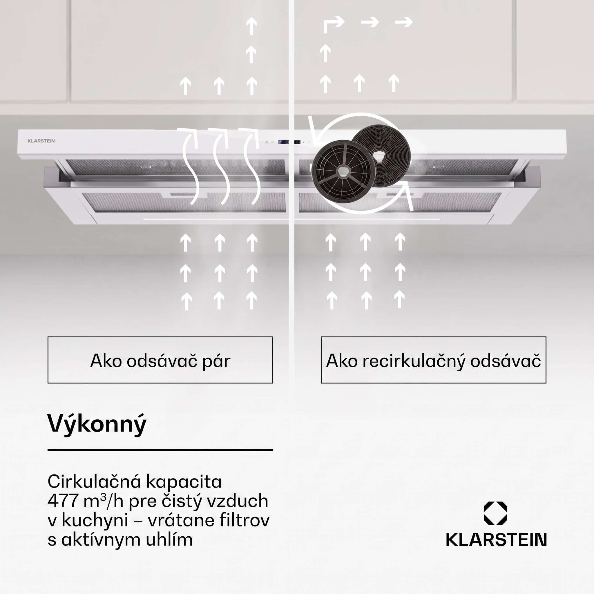 Klarstein Mariana Neo 90 odsávač s plochým krytom 90 cm 640 m³/h odťah LED