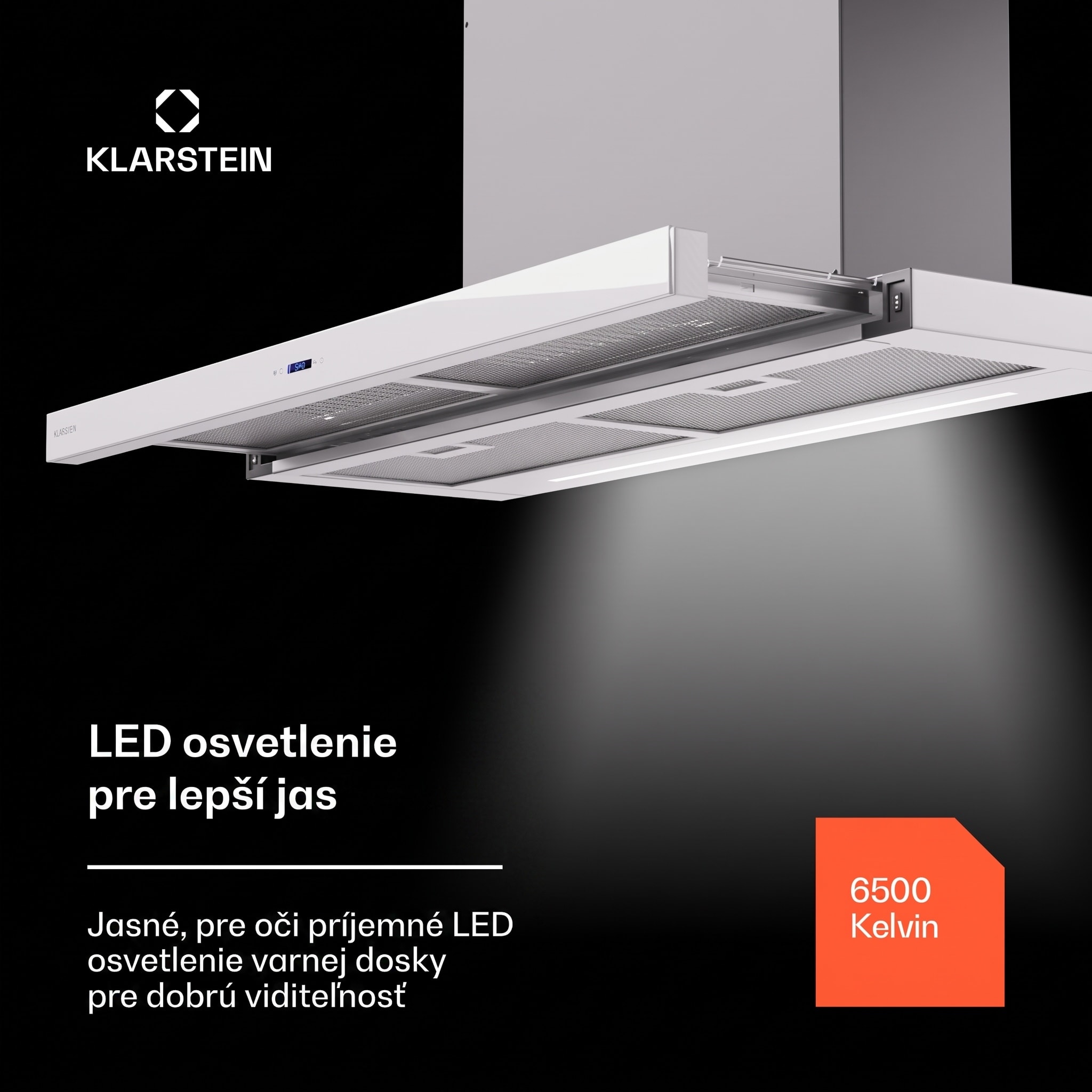 Klarstein Mariana Neo 90 odsávač s plochým krytom 90 cm 640 m³/h odťah LED – Obrázok 2