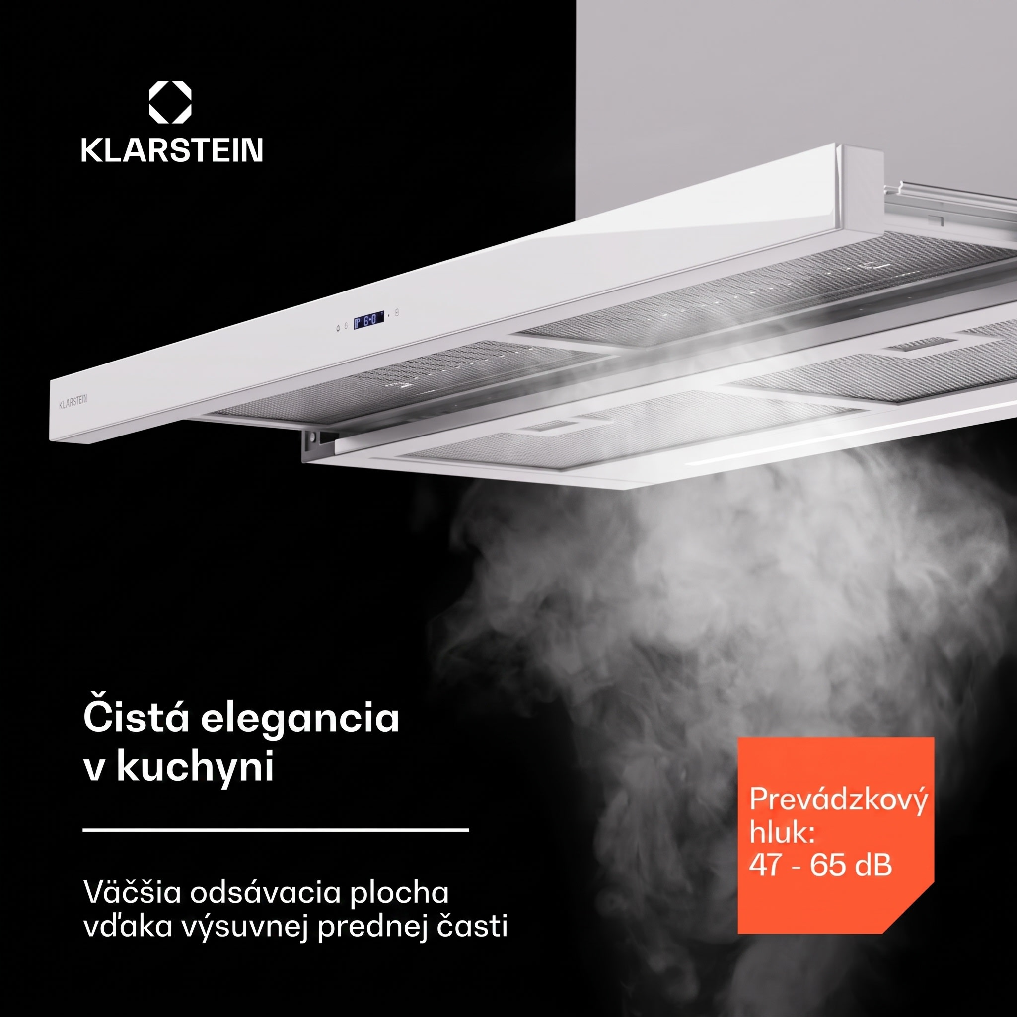 Klarstein Mariana Neo 90 odsávač s plochým krytom 90 cm 640 m³/h odťah LED – Obrázok 3