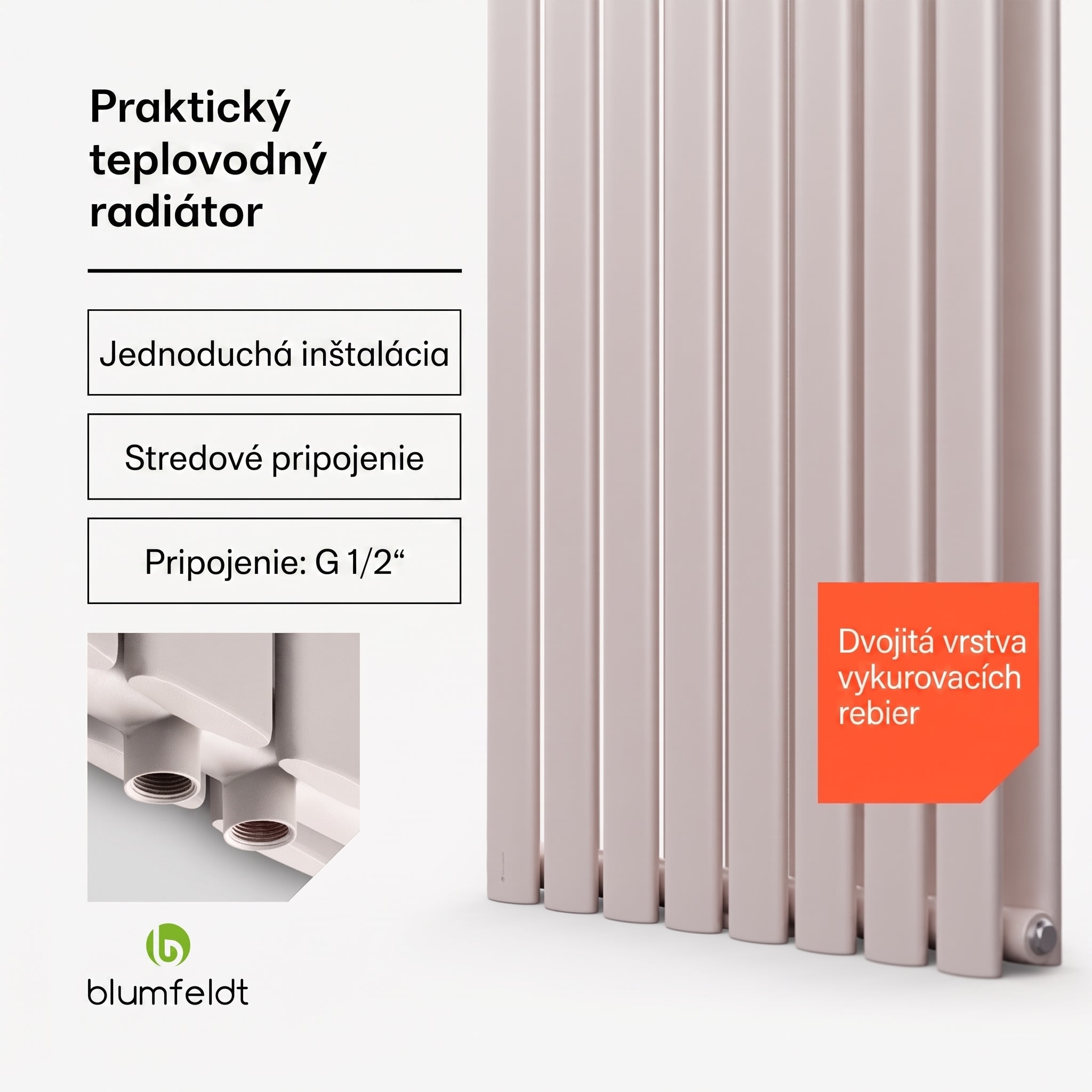 Blumfeldt Tallheo, 47 x 160, radiátor, kúpeľňový radiátor, rúrkový radiátor, 1472 W, teplovodný, 1/2 – Obrázok 2