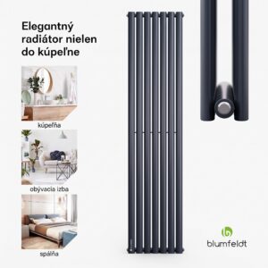 Blumfeldt Tallheo, 41 x 180, radiátor, kúpeľňový radiátor, rúrkový radiátor, 691 W, teplovodný, 1/2