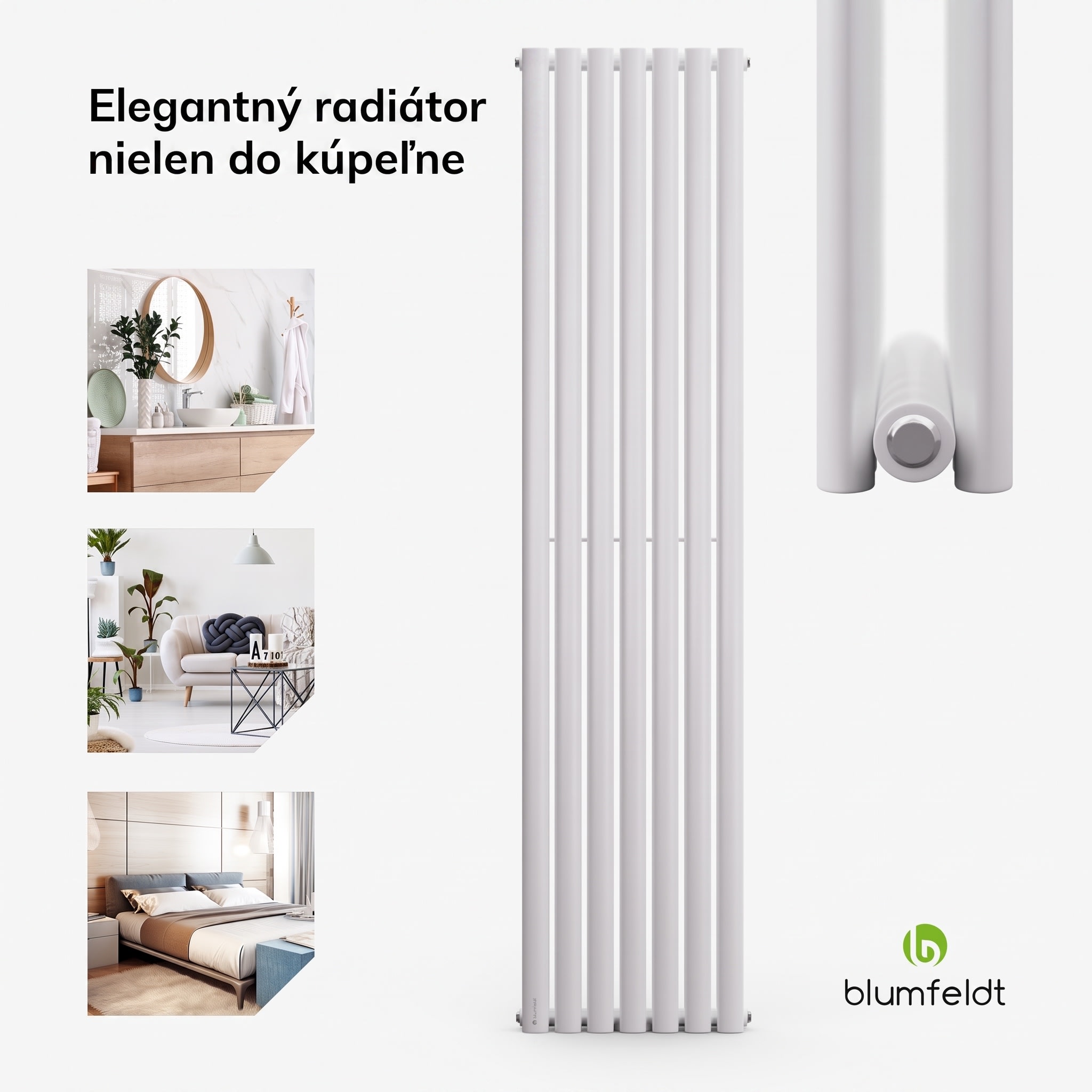 Blumfeldt Tallheo, 41 x 180, radiátor, kúpeľňový radiátor, rúrkový radiátor, 691 W, teplovodný, 1/2