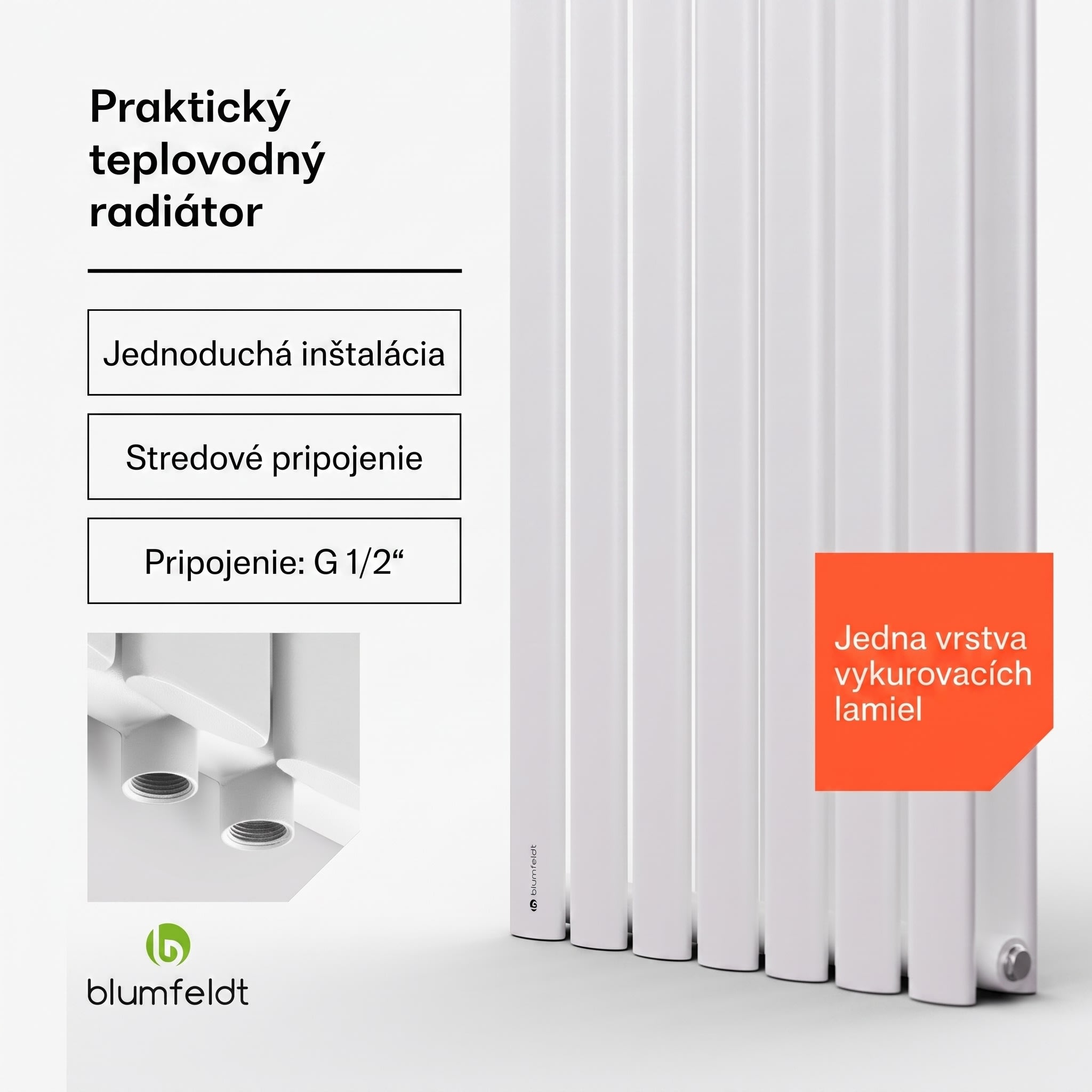 Blumfeldt Tallheo, 41 x 180, radiátor, kúpeľňový radiátor, rúrkový radiátor, 691 W, teplovodný, 1/2 – Obrázok 2