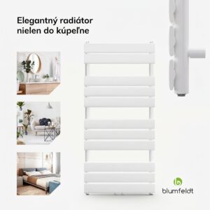 Blumfeldt Fairmont 50 x 107 radiátor 509 W teplá voda 4 držiaky na uteráky 1/2"