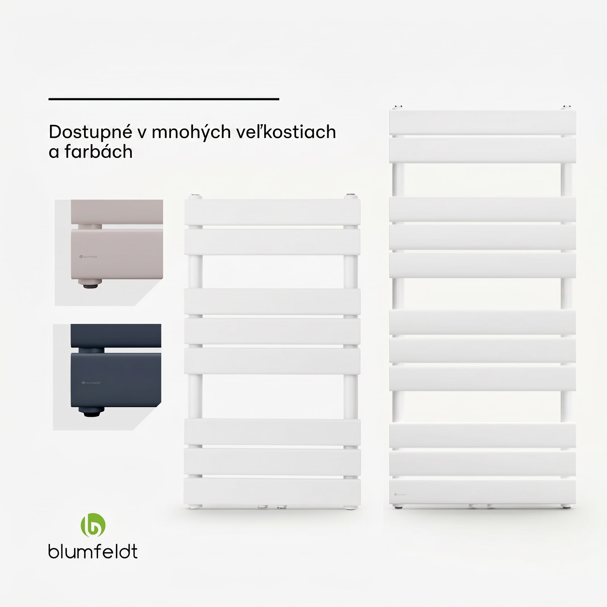 Blumfeldt Fairmont 50 x 107 radiátor 509 W teplá voda 4 držiaky na uteráky 1/2" – Obrázok 4