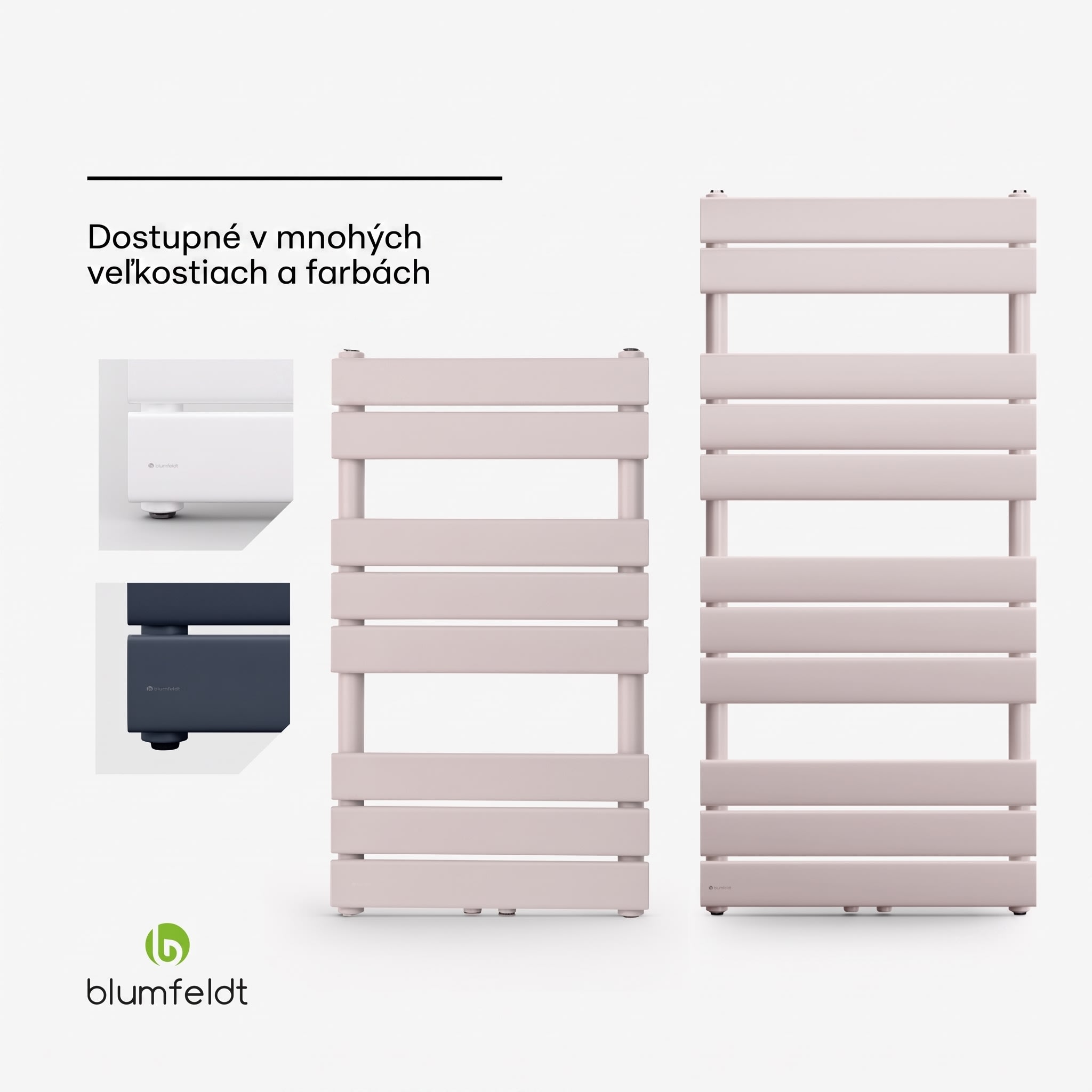 Blumfeldt Fairmont 50 x 107 radiátor 509 W teplá voda 4 držiaky na uteráky 1/2" – Obrázok 4