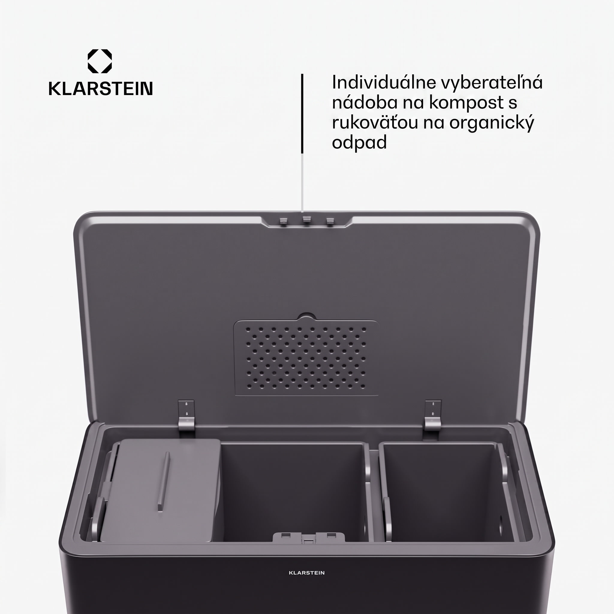 Klarstein Yuma, odpadkový kôš, 40 l, vrátane kompostéra, s nožičkami, pachový filter – Obrázok 3