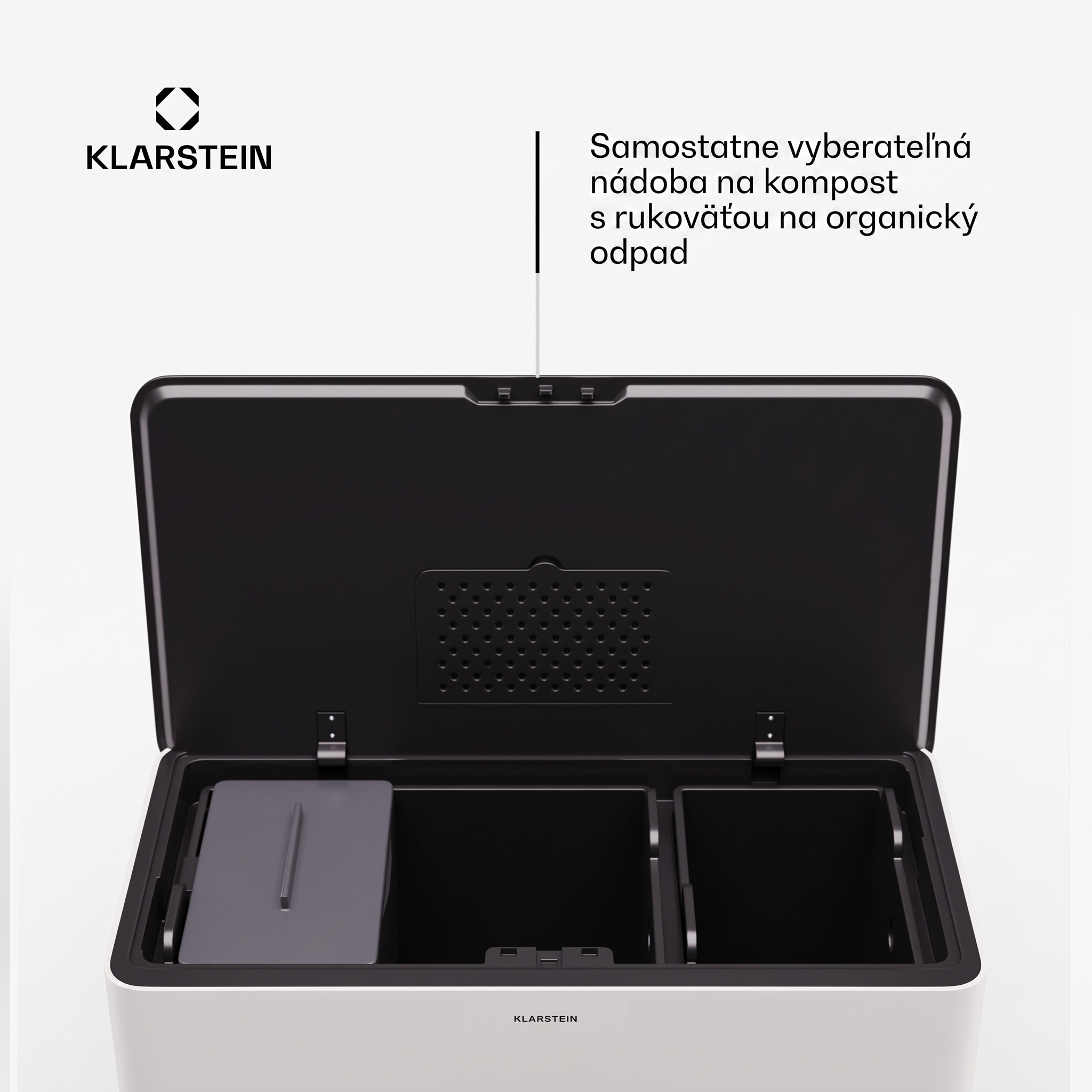 Klarstein Yuma, odpadkový kôš, 40 l, vrátane kompostéra, s nožičkami, pachový filter – Obrázok 3