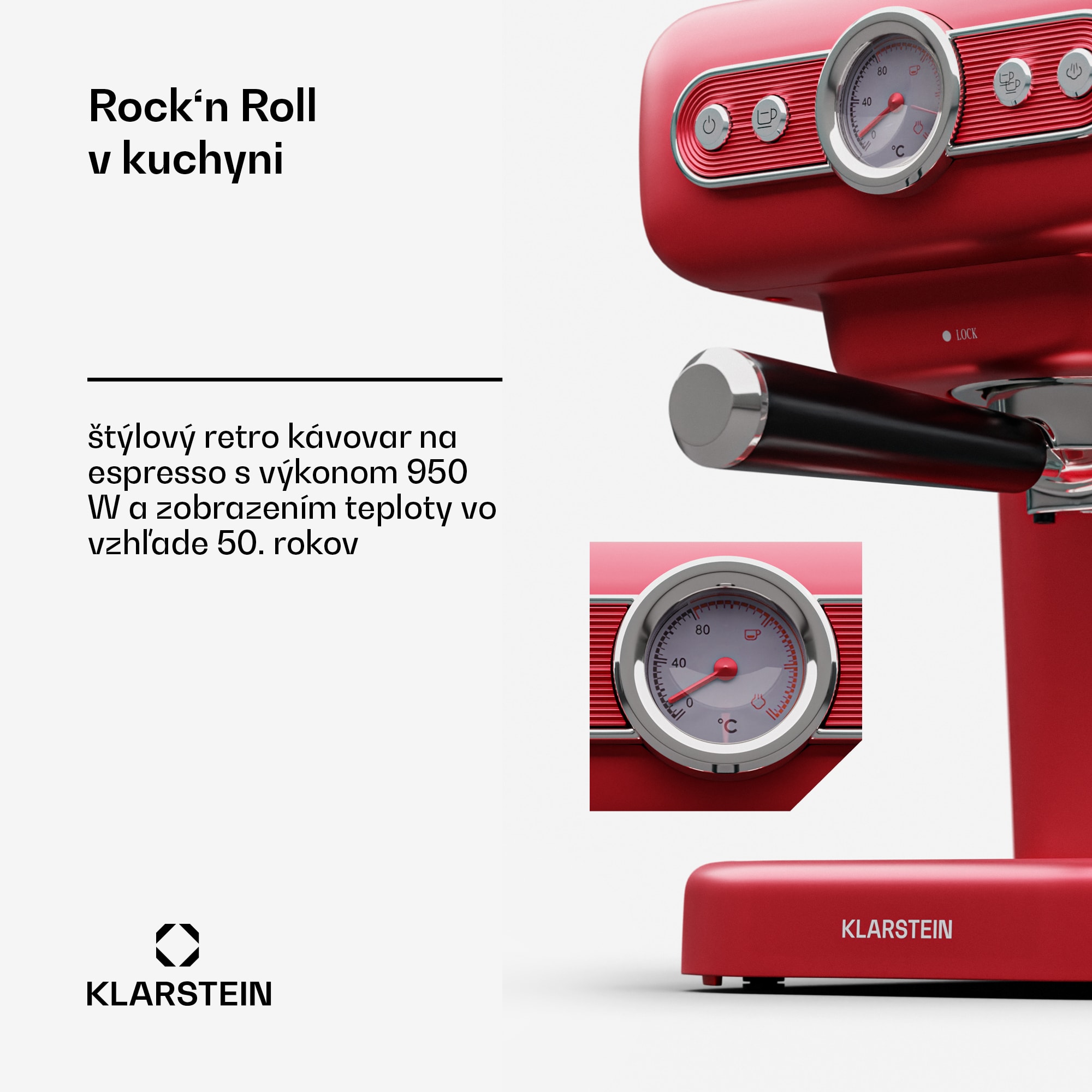 Klarstein Espressionata Evo kávovar 950W 19 Bar 1,2L 2 šálky – Obrázok 2