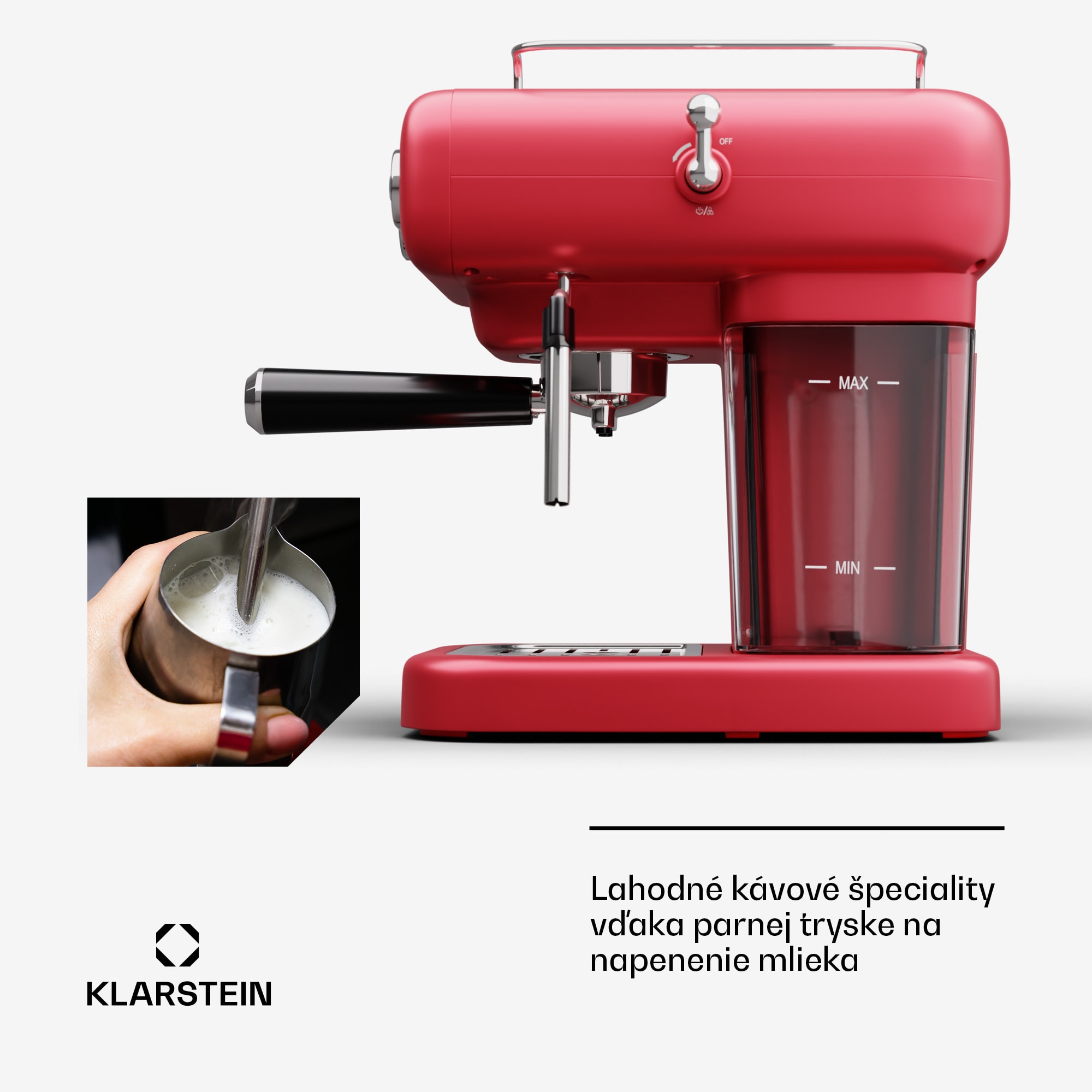 Klarstein Espressionata Evo kávovar 950W 19 Bar 1,2L 2 šálky – Obrázok 3