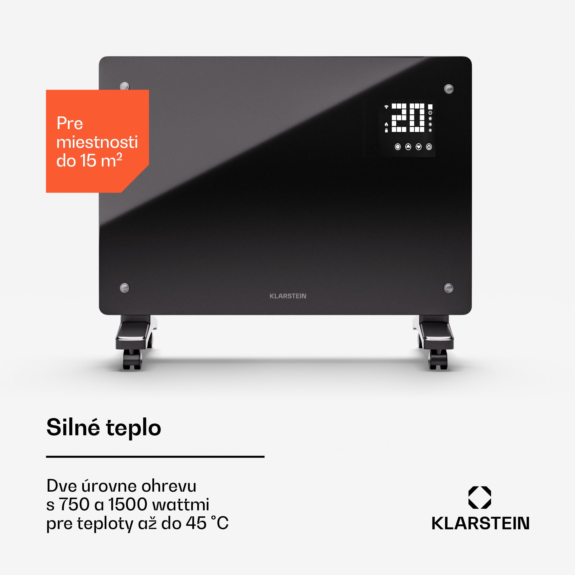 Klarstein Bornholm Smart 1500, konvekčné vykurovacie teleso, 1500W, WiFi, LED, IP24 – Obrázok 3