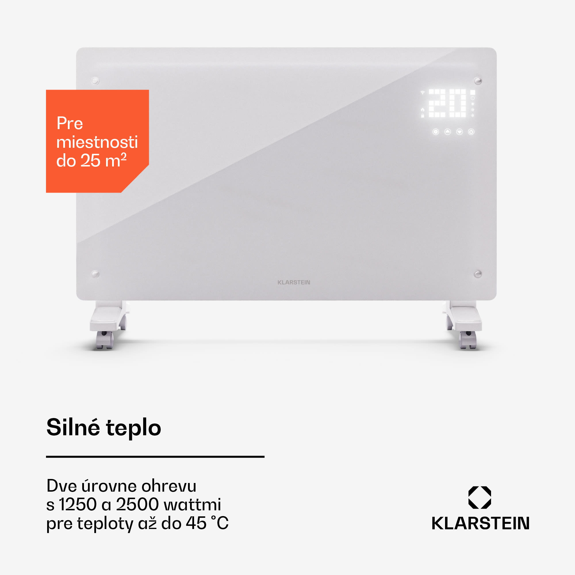 Klarstein Bornholm Smart 2500, konvektor, 2500W, WiFi, LED, IP24 – Obrázok 3