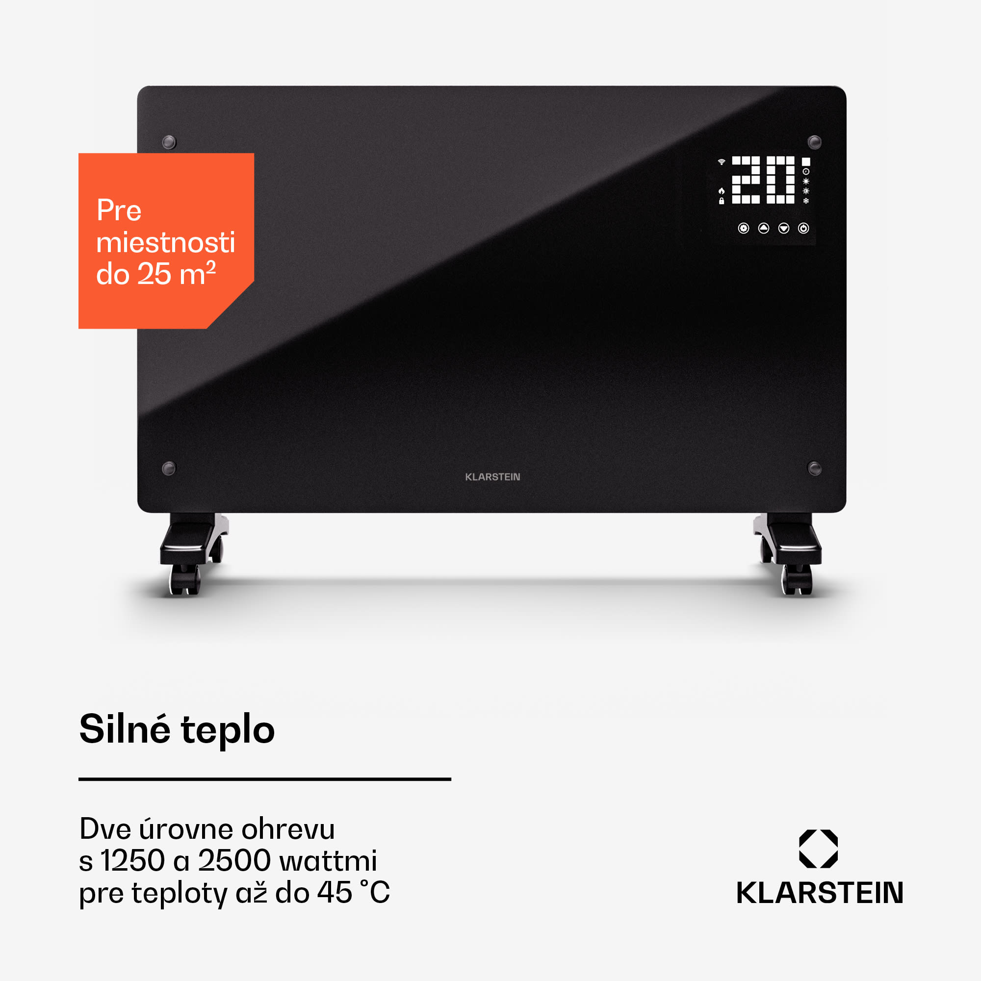 Klarstein Bornholm Smart 2500, konvektor, 2500W, WiFi, LED, IP24 – Obrázok 3