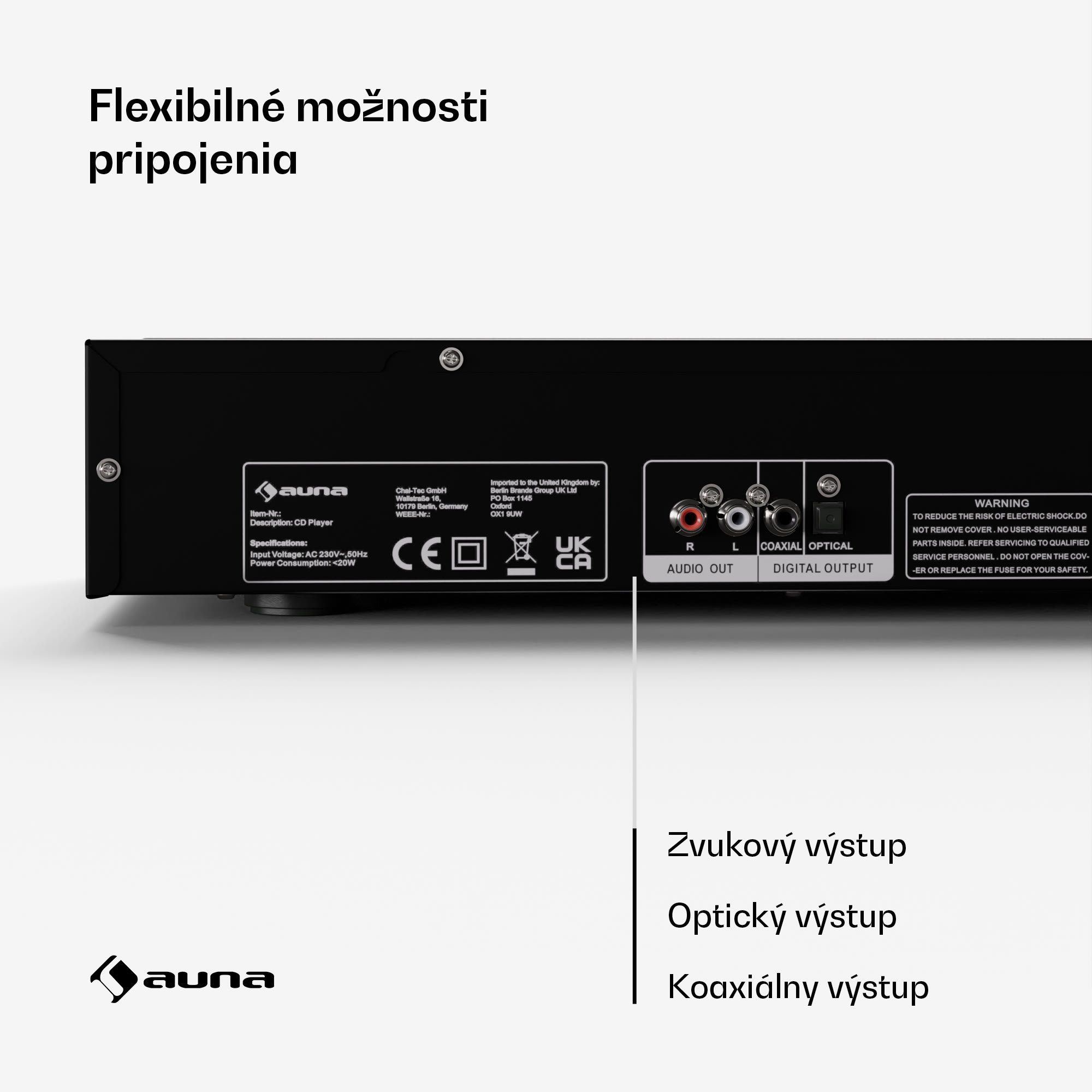 Auna Art22 CD/MP3 prehrávač, HiFi prehrávač, CD, CD-R/RW, CD-MP3, Displej, Diaľkové ovládanie – Obrázok 4