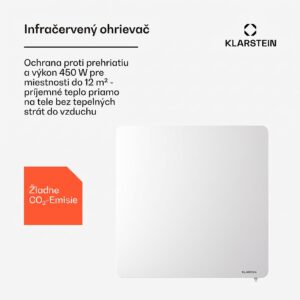 Klarstein Wonderbeam 450 Hybride Infračervený ohrievač 60 x 60 cm 450 W Týždenný časovač Diaľkové ovládanie