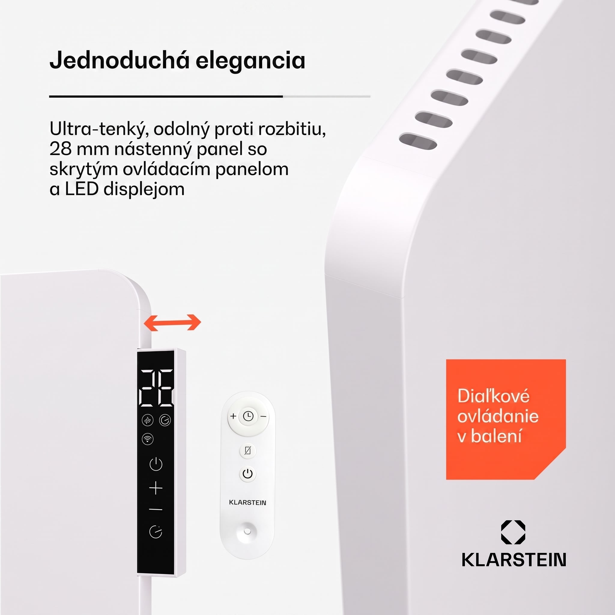 Klarstein Wonderbeam 650 Hybride Infračervený ohrievač 60 x 84 cm 650 W Týždenný časovač Diaľkové ovládanie – Obrázok 2