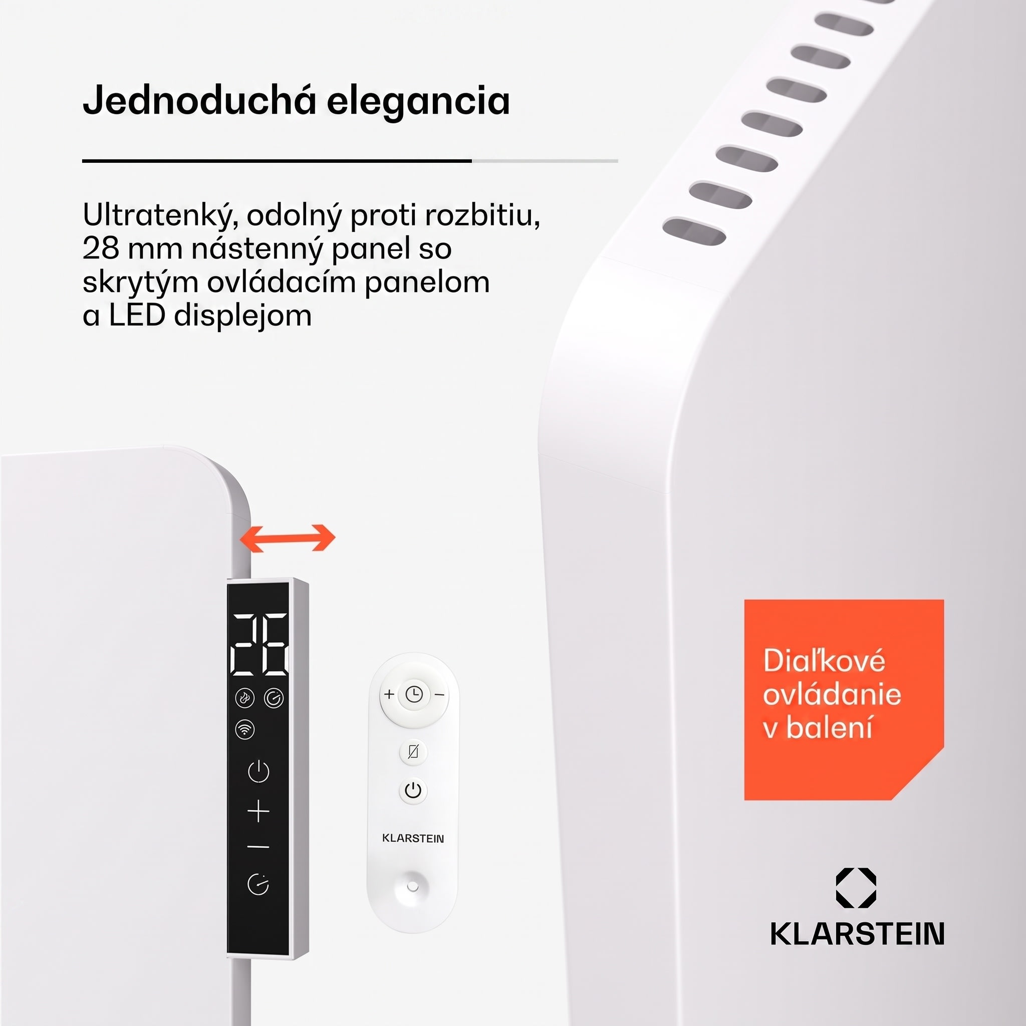 Klarstein Wonderbeam 900 Hybride Infračervený ohrievač 108 x 60 cm 900 W Týždenný časovač Diaľkové ovládanie – Obrázok 2