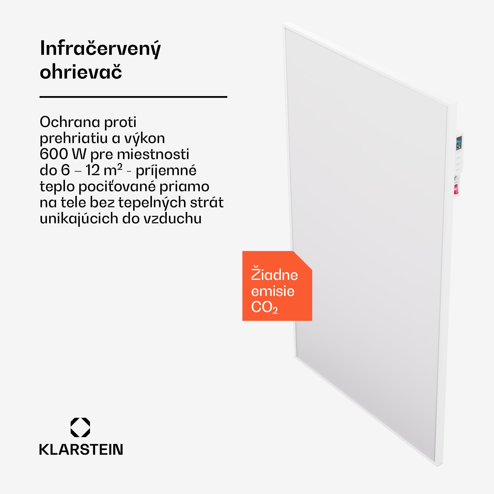 Klarstein Wonderwall Air Smart 600, infračervený ohrievač, 60 x 100 cm, 600 W, aplikácia – Obrázok 2