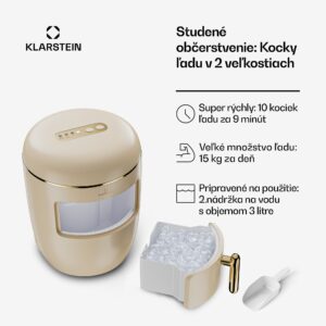 Klarstein Passau výroba ľadu 2 veľkosti 15 kg/24 h Auto-Clean