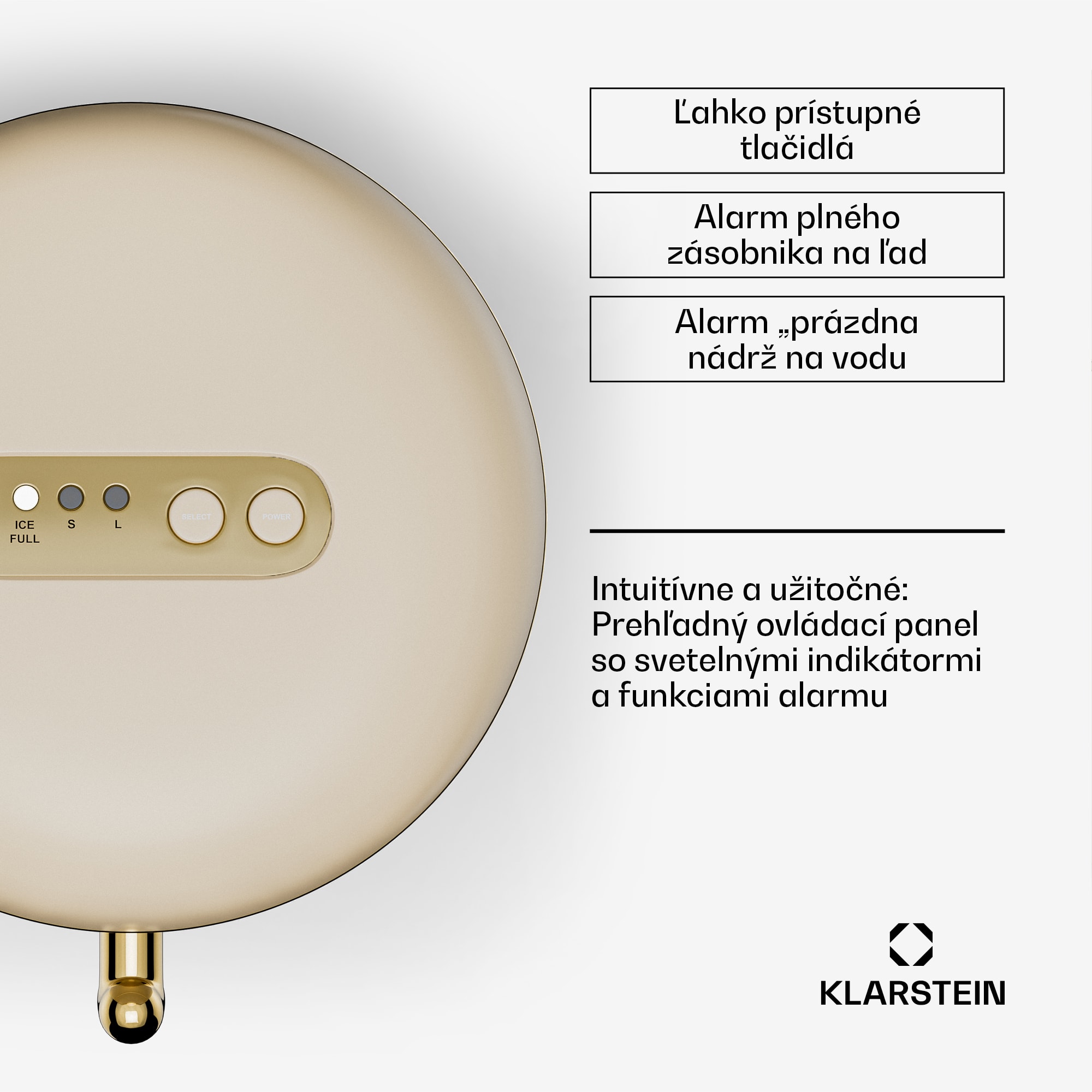 Klarstein Passau výroba ľadu 2 veľkosti 15 kg/24 h Auto-Clean – Obrázok 3