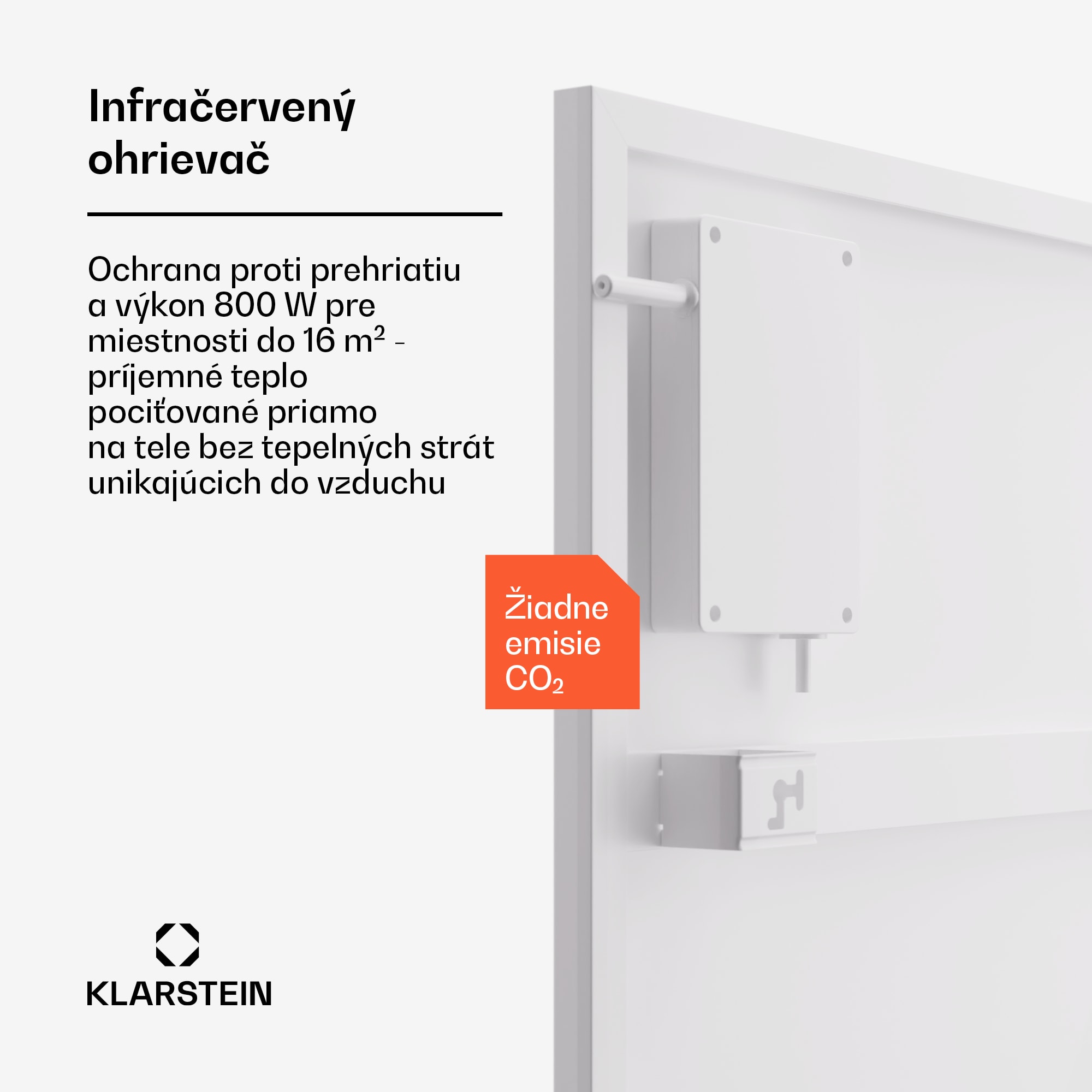 Klarstein Wonderwall Smart Bornholm, infražiarič, 60x100 cm, 800W, aplikácia – Obrázok 2
