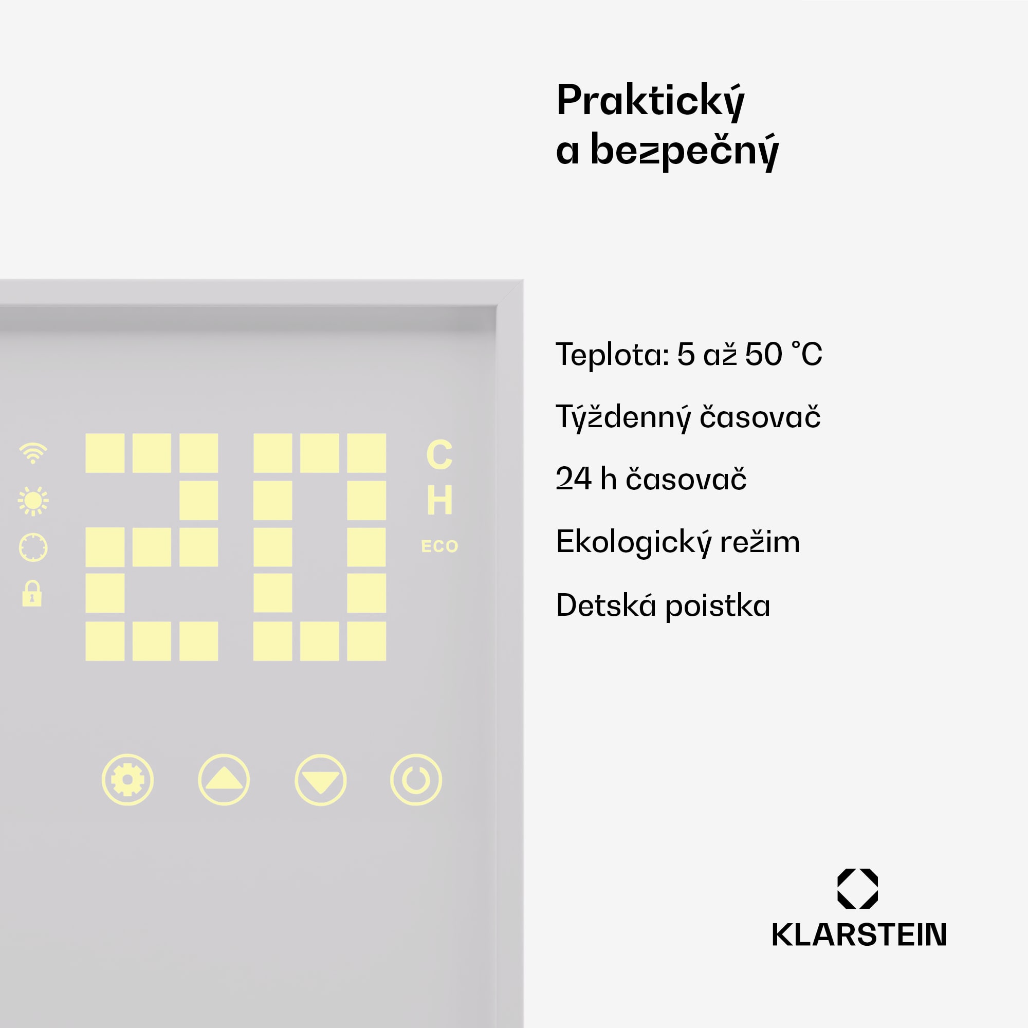 Klarstein Wonderwall Smart Bornholm, infražiarič, 60x100 cm, 800W, aplikácia – Obrázok 4