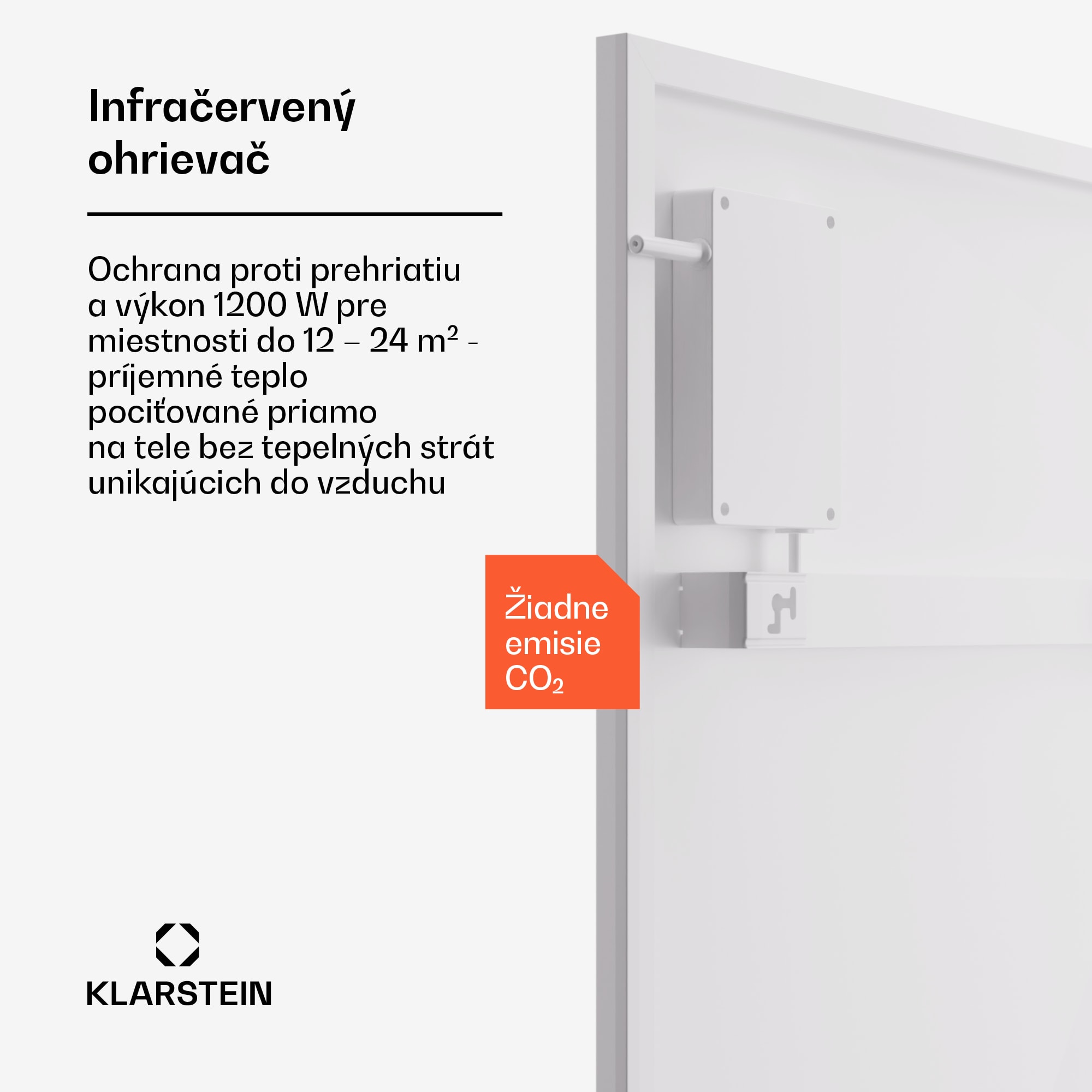 Klarstein Wonderwall Smart Bornholm, infražiarič, 60x120cm, 1200W, aplikácia – Obrázok 2